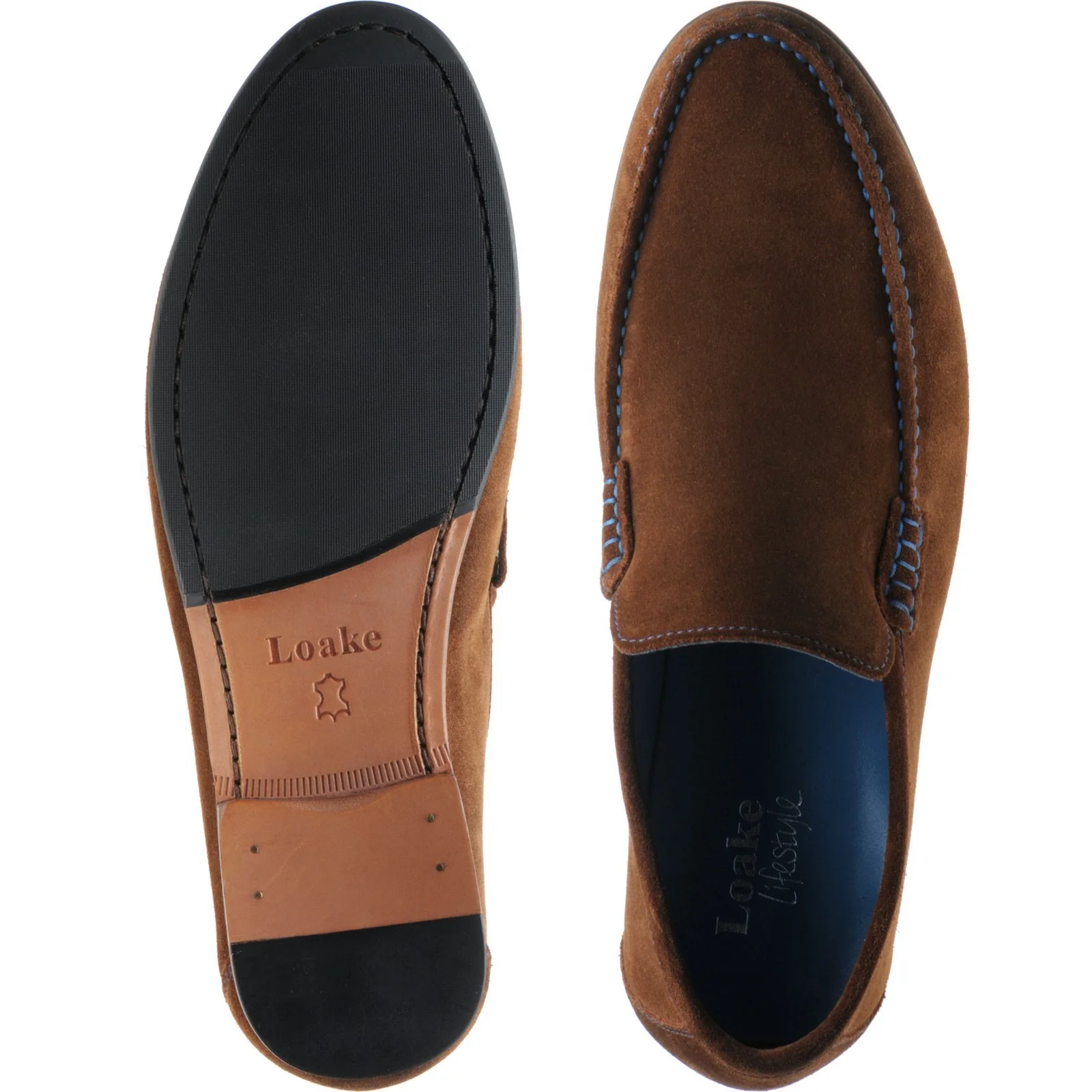 Loake Nicholson mens hybrid-soled loafers in polo suede - Image 3