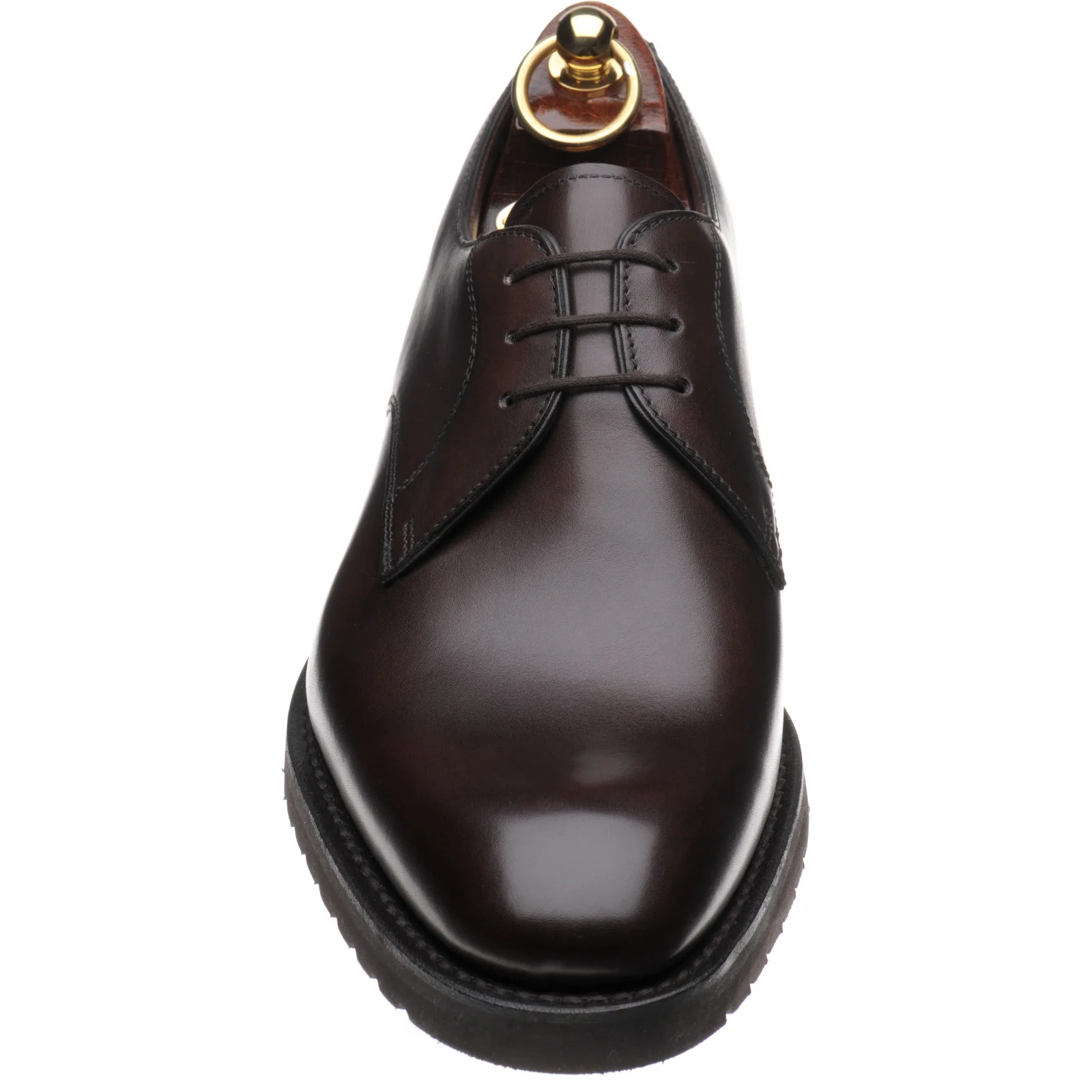 Loake Orson mens rubber-soled Derby shoes in dark brown calf - Image 2
