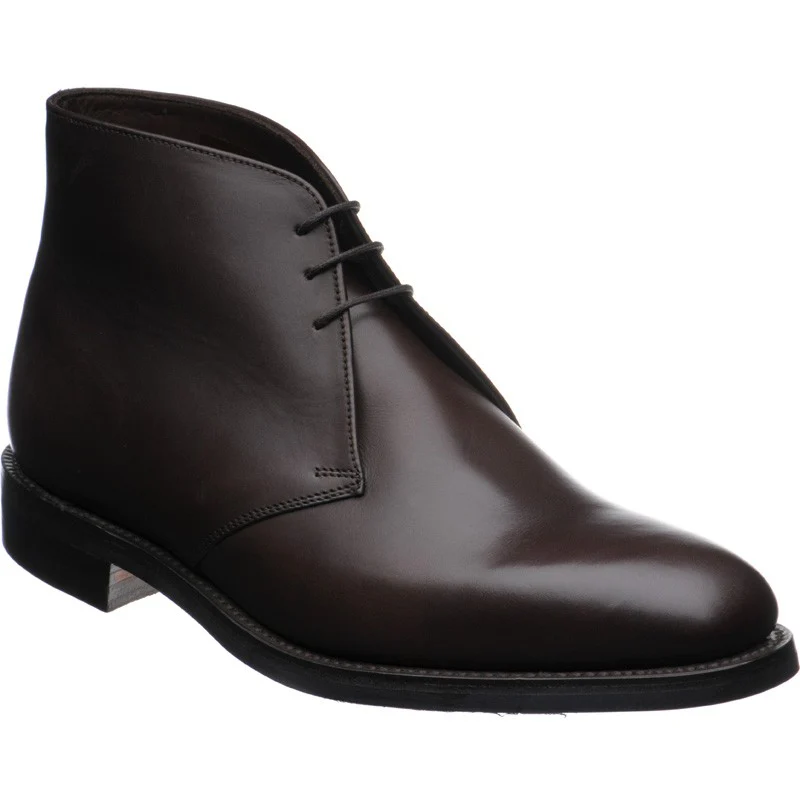 Loake Pimlico mens rubber-soled Chukka boots in dark brown calf (second)