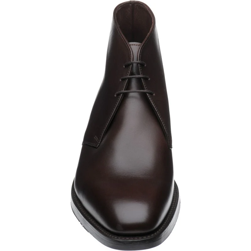 Loake Pimlico mens rubber-soled Chukka boots in dark brown calf (second) - Image 2