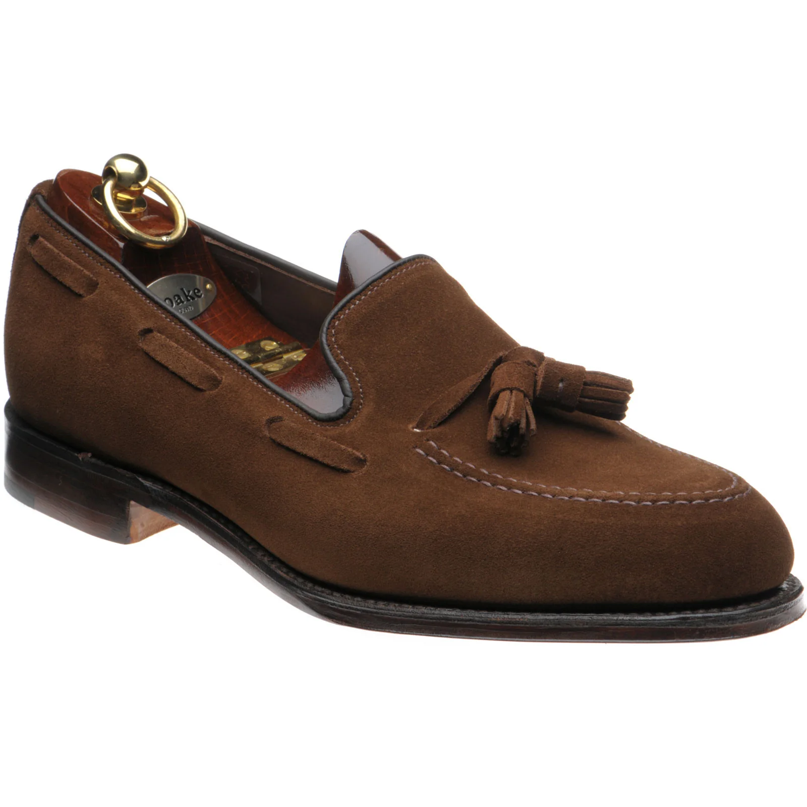 Loake Russell mens tasselled loafers in polo suede