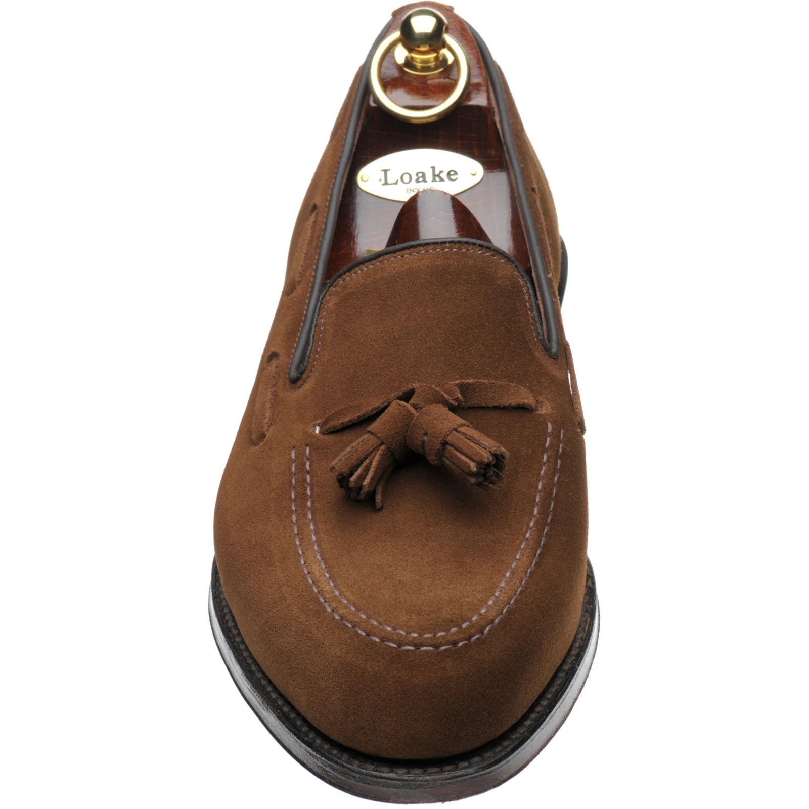 Loake Russell mens tasselled loafers in polo suede - Image 2