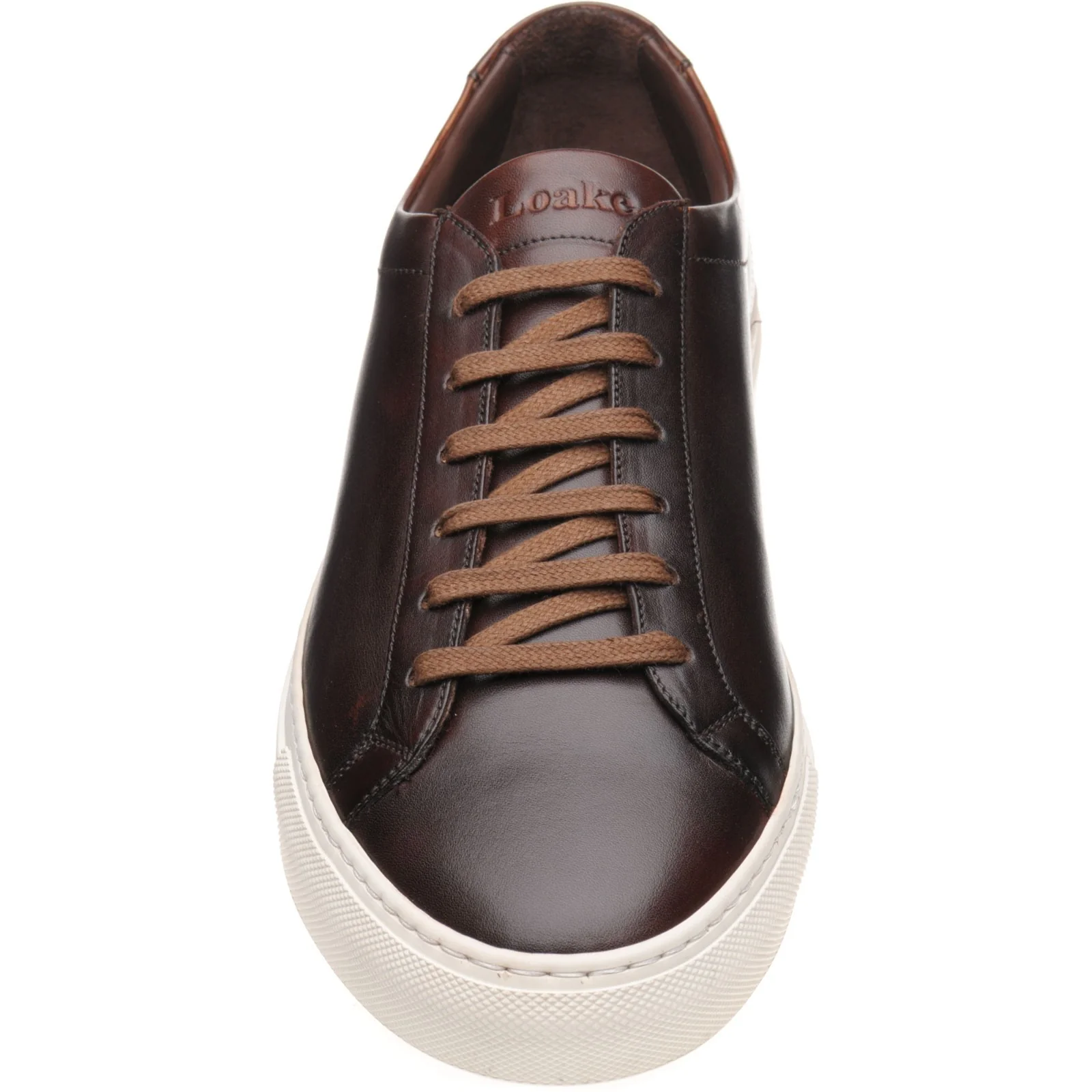 Loake Sprint mens rubber-soled trainers in dark brown calf - Image 2