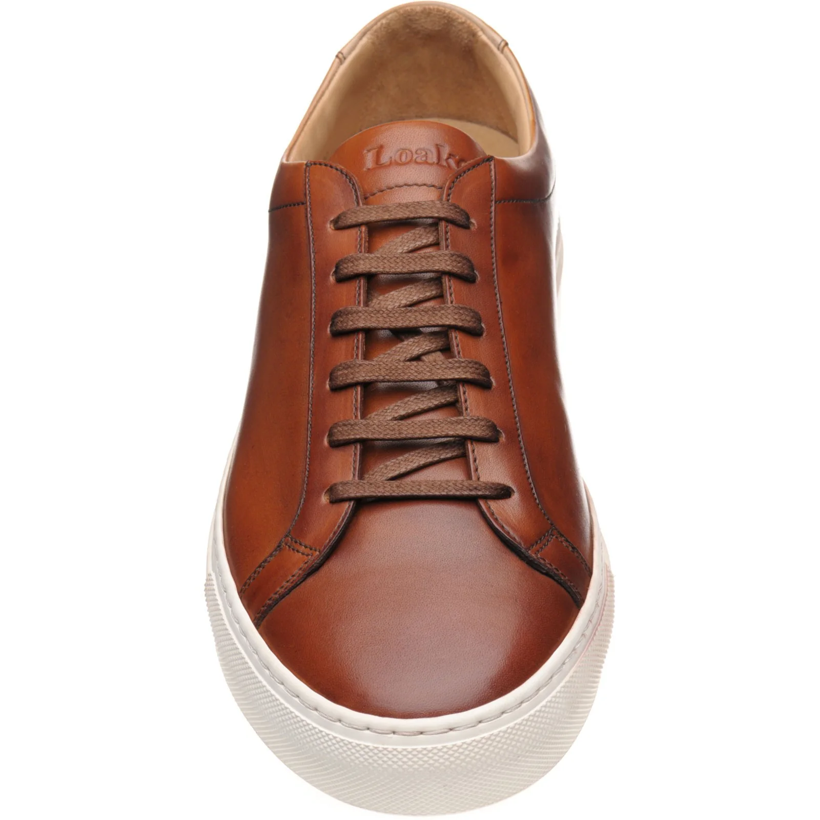 Loake Sprint mens rubber-soled trainers in deep chestnut calf - Image 2