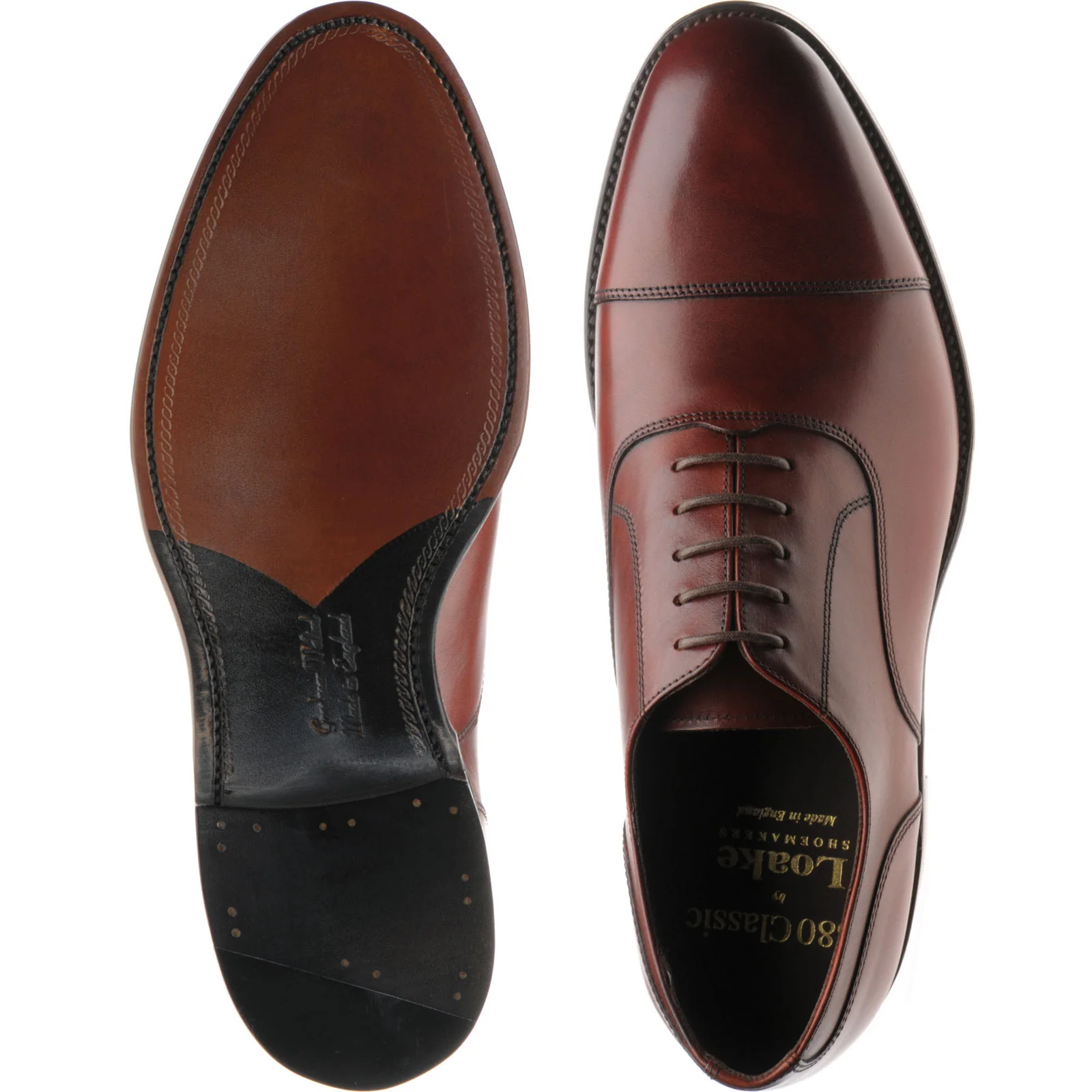 Loake Stonegate mens Oxfords in seared mahogany - Image 3