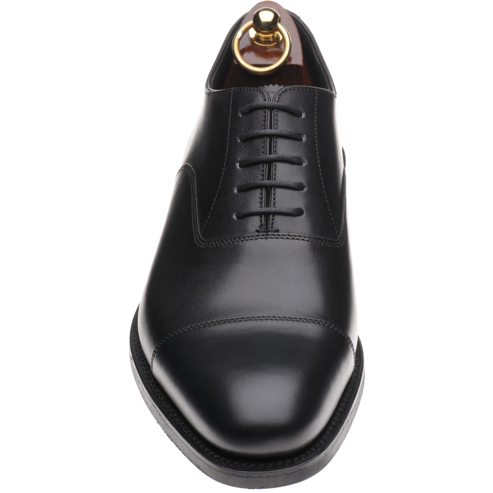Loake Wadham Rubber mens rubber-soled Oxfords in black calf (second) - Image 2