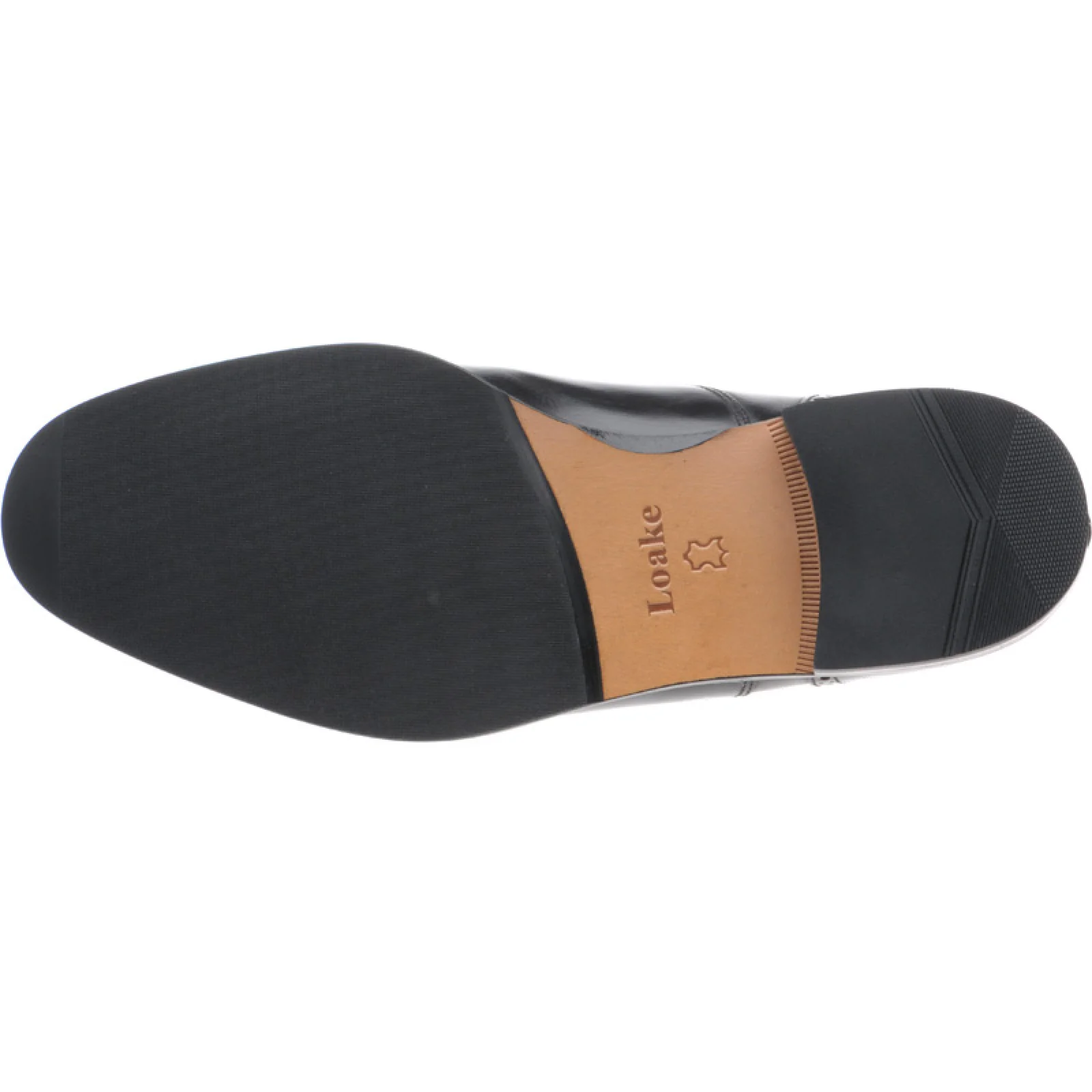 Loake Woodstock mens semi-brogues in black calf and polished - Image 4