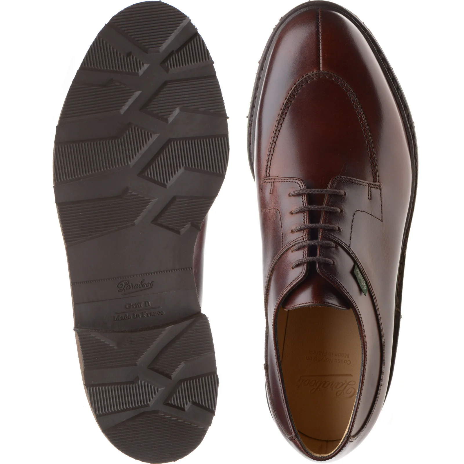 Paraboot Avignon mens rubber-soled Derby shoes in lisse ecorse - Image 3