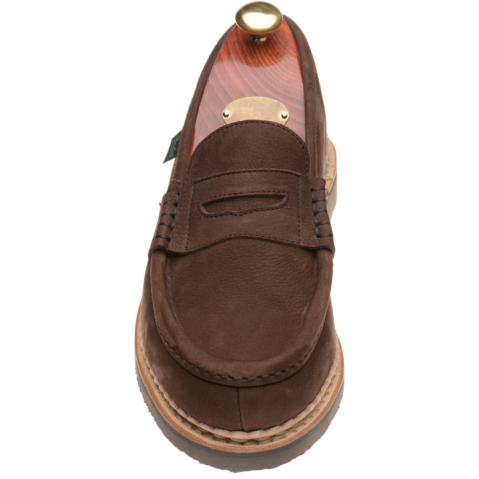 Paraboot Nantes mens rubber-soled loafers in taurillon nubuck chocolate - Image 2