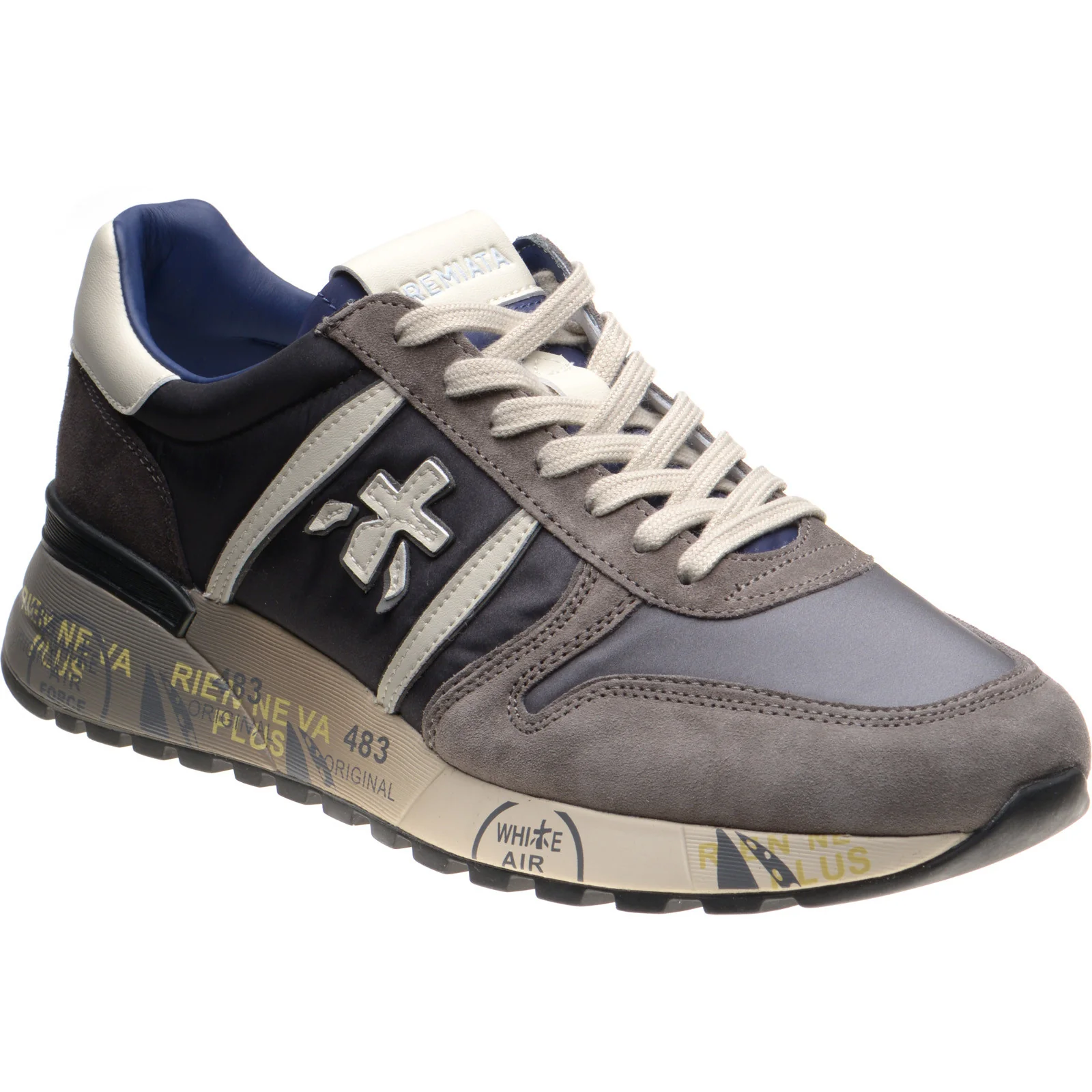 Premiata Lander mens rubber-soled trainers in grey