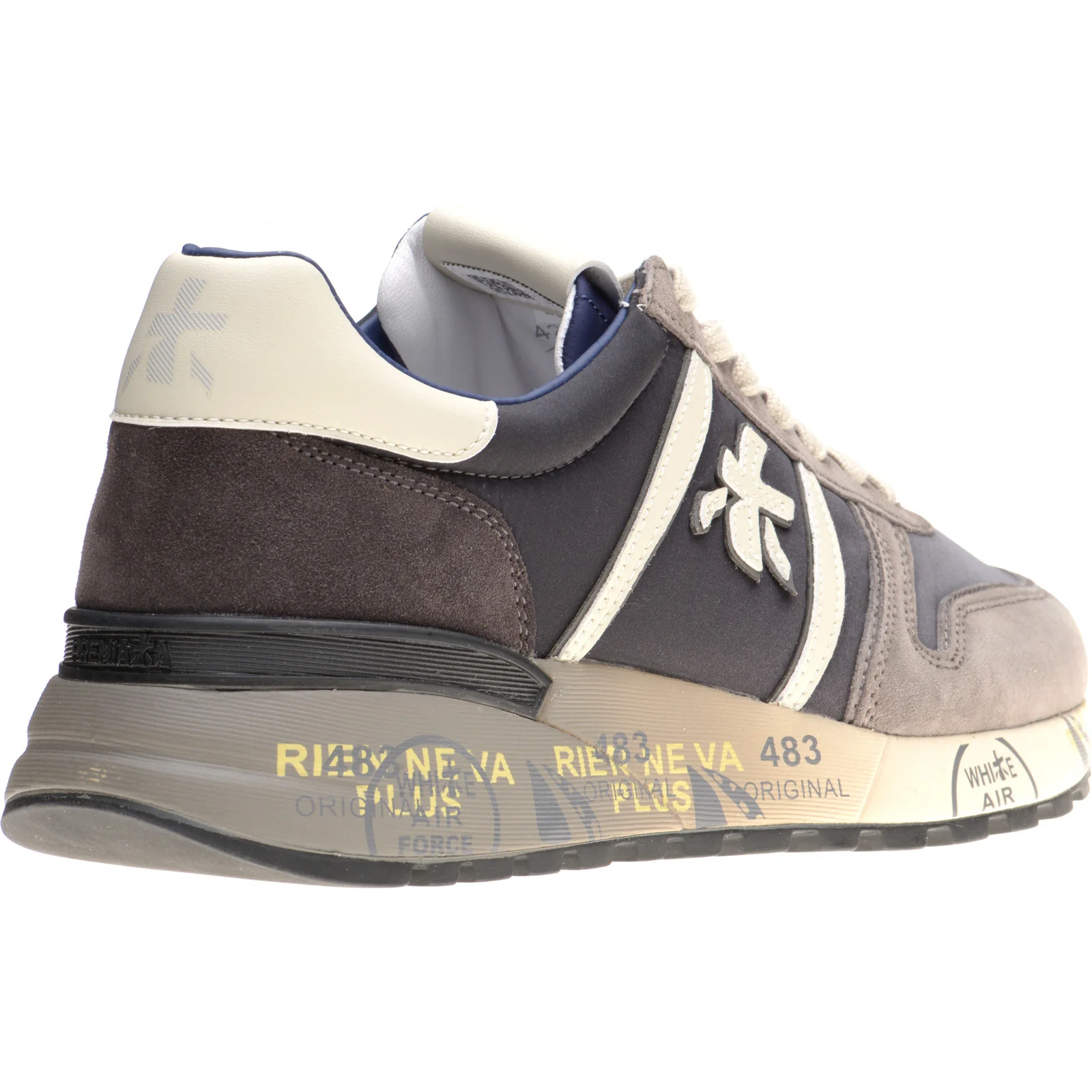 Premiata Lander mens rubber-soled trainers in grey - Image 4