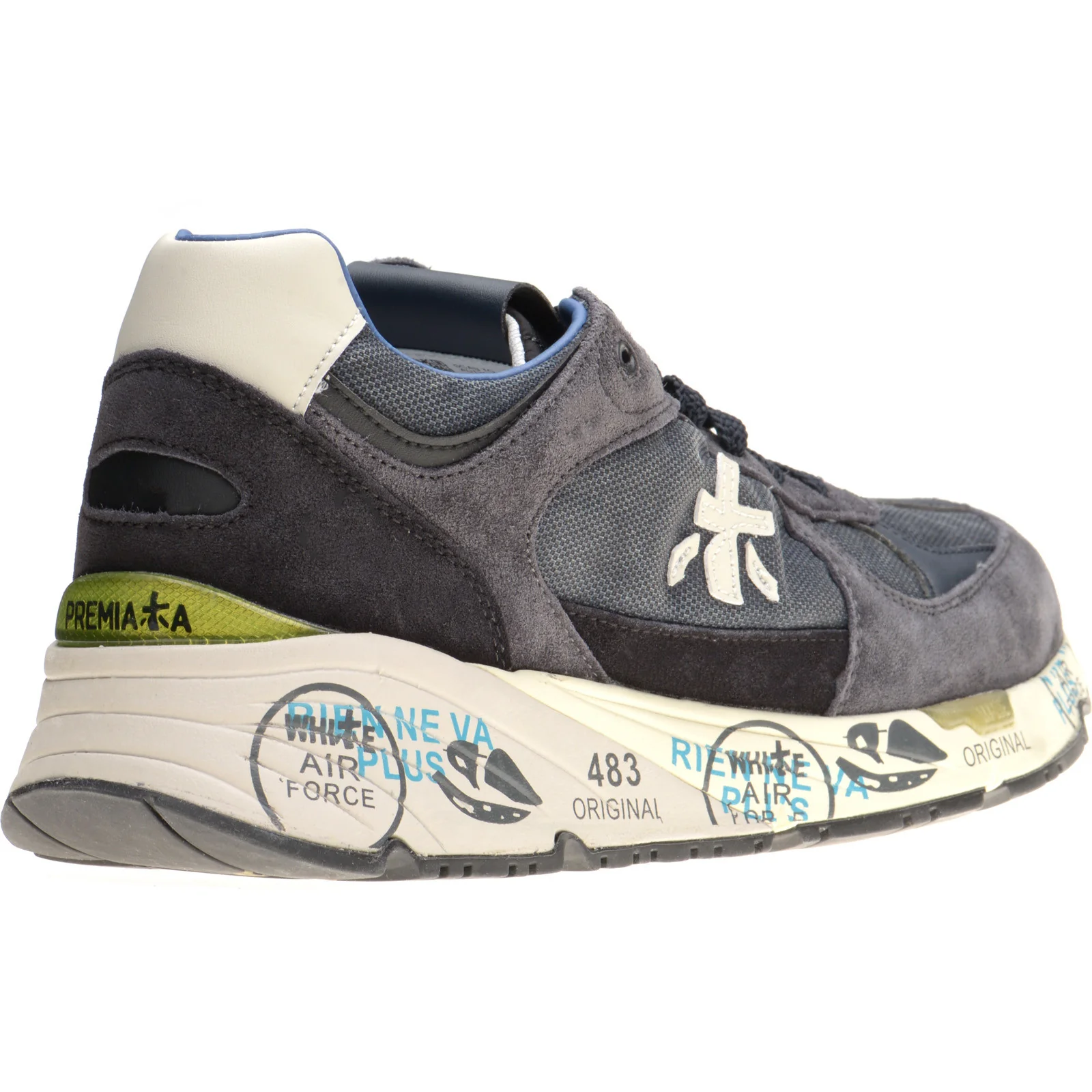 Premiata Mase mens rubber-soled trainers in navy - Image 4