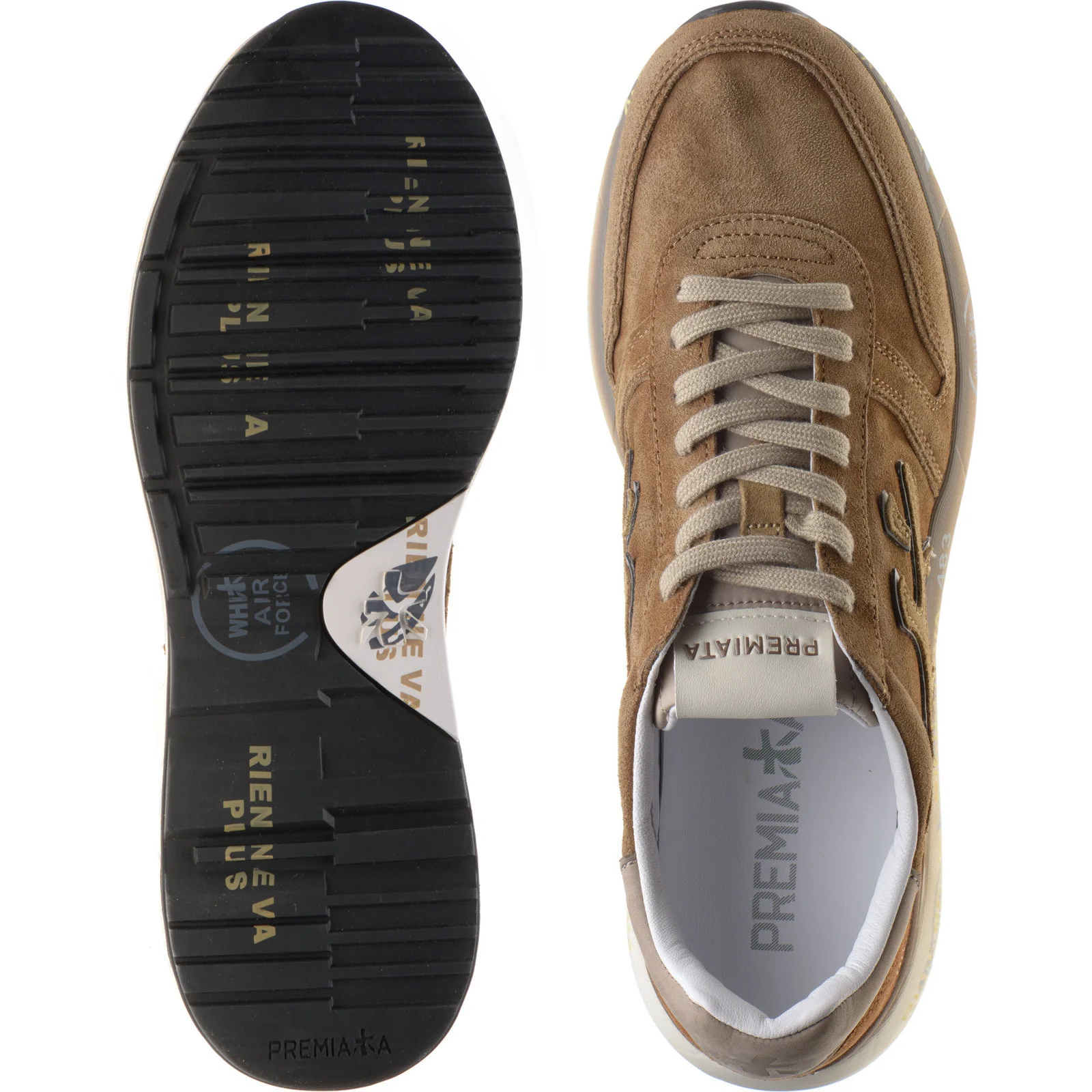 Premiata Mick mens rubber-soled trainers in brown - Image 3