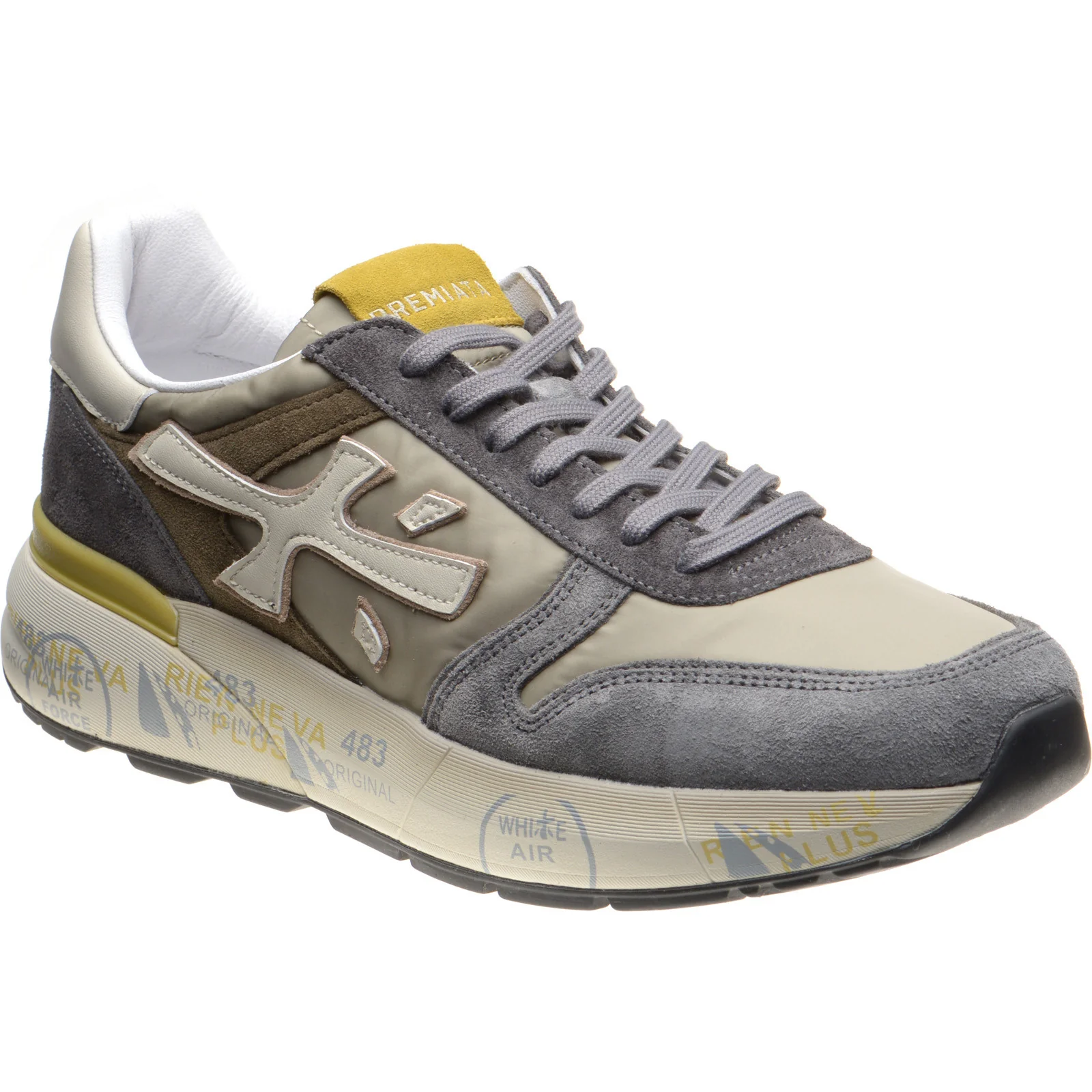 Premiata Mick mens rubber-soled trainers in grey