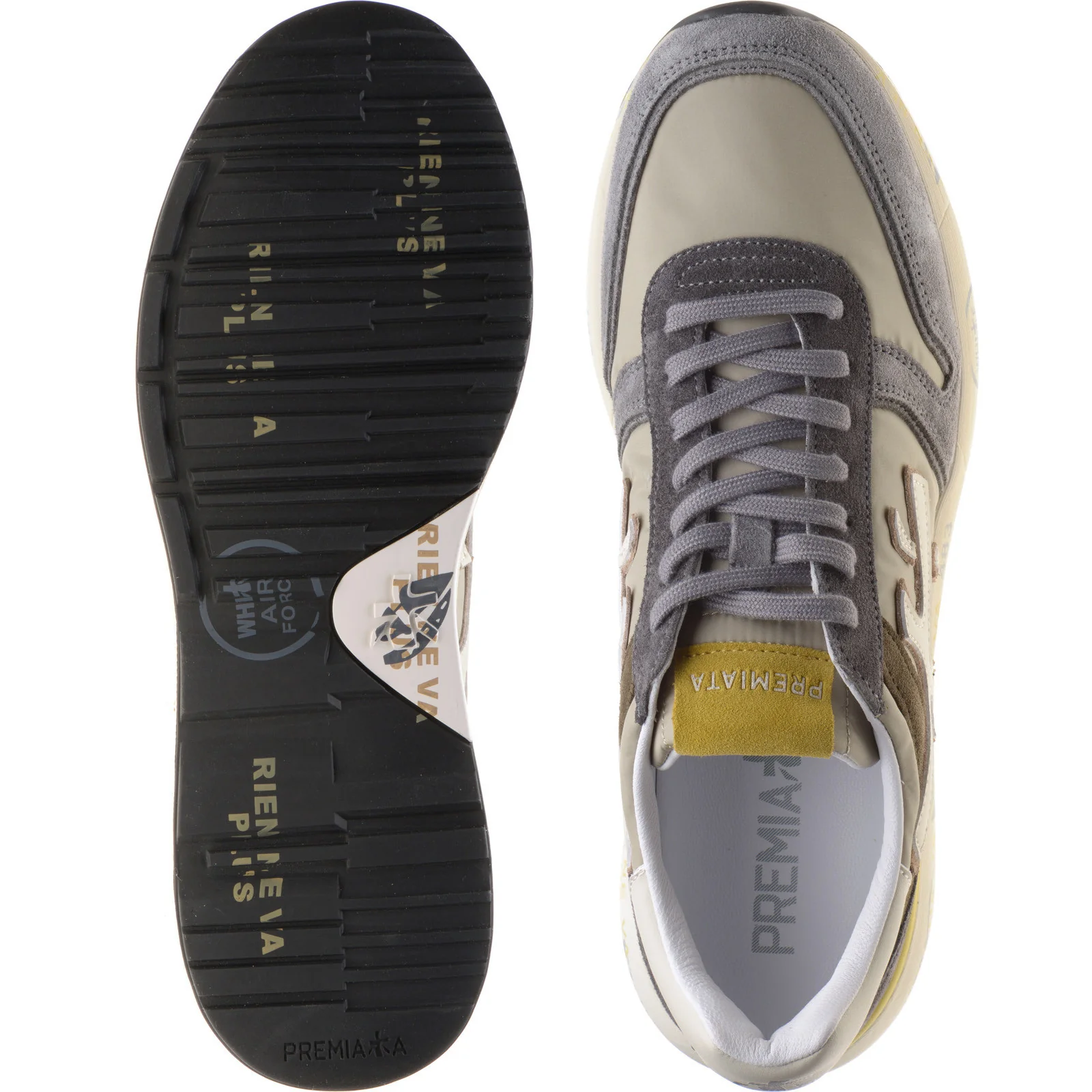 Premiata Mick mens rubber-soled trainers in grey - Image 3