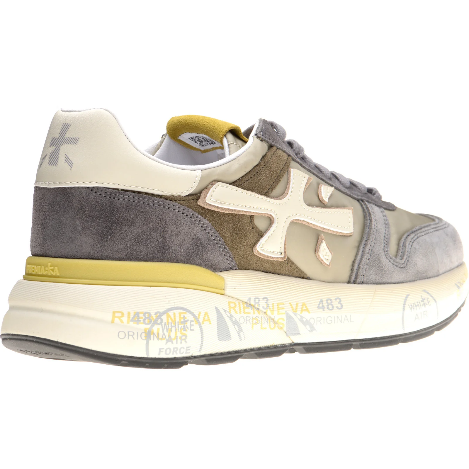Premiata Mick mens rubber-soled trainers in grey - Image 4