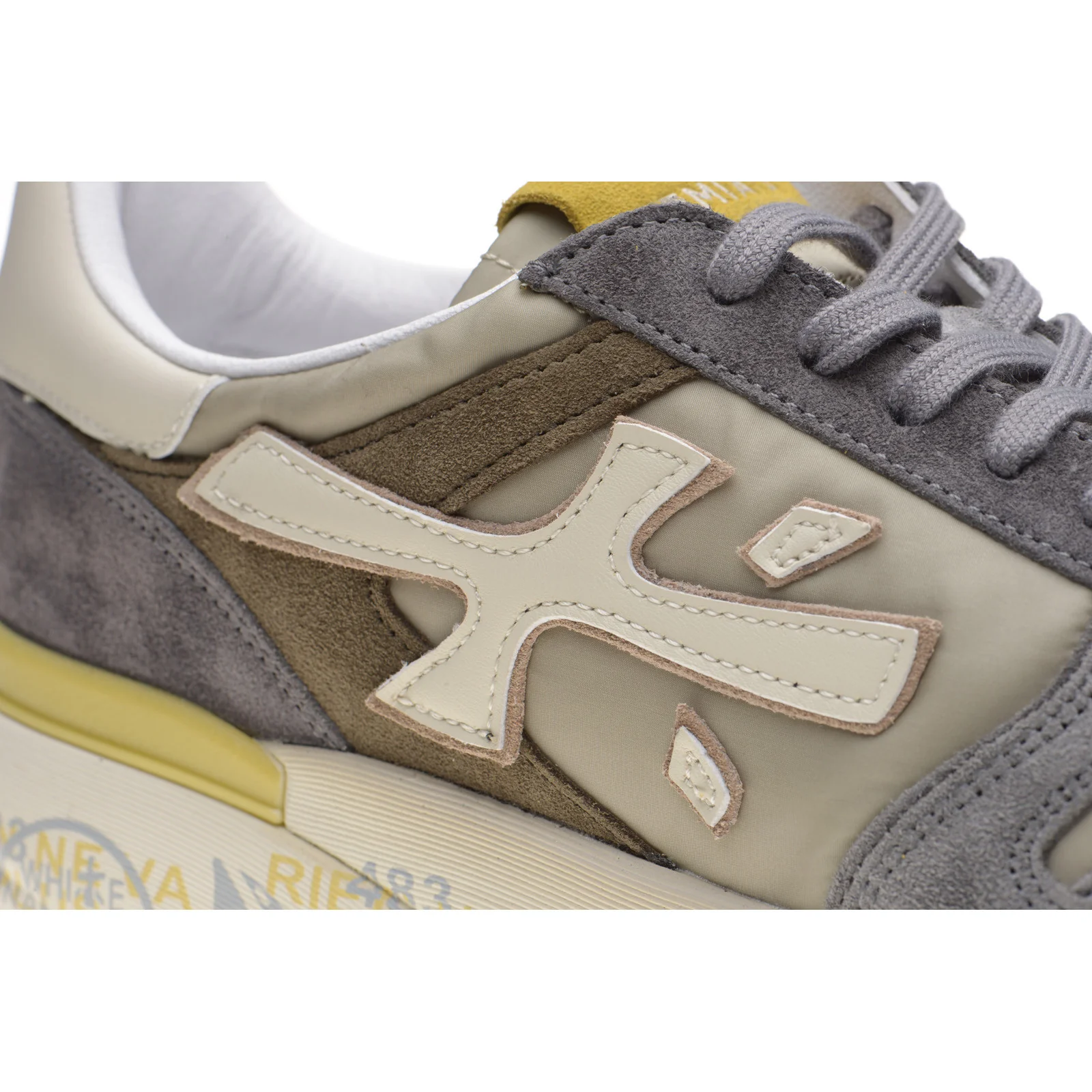 Premiata Mick mens rubber-soled trainers in grey - Image 5