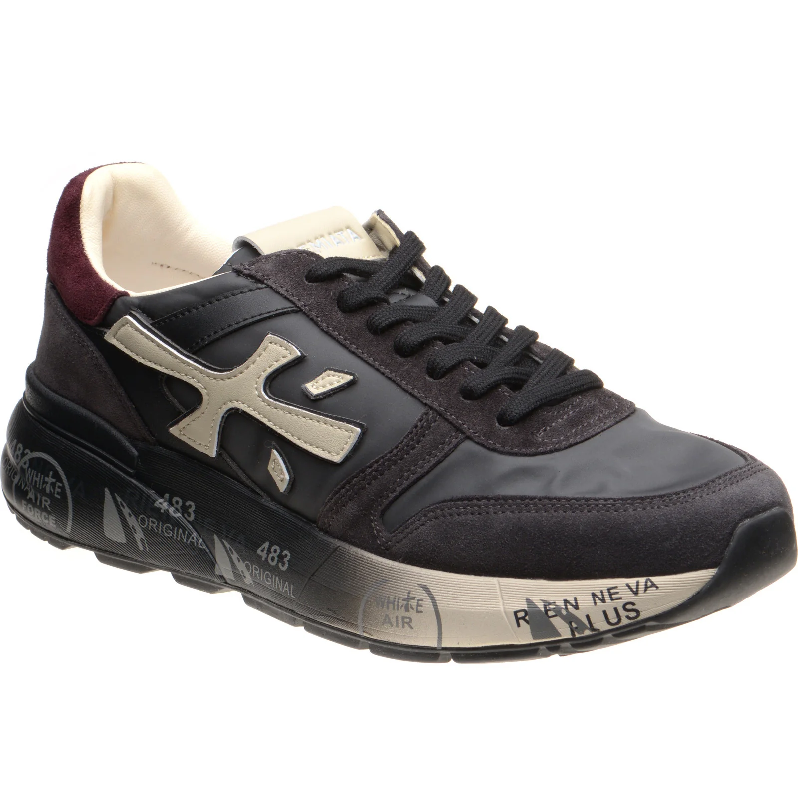 Premiata Mick mens rubber-soled trainers in navy