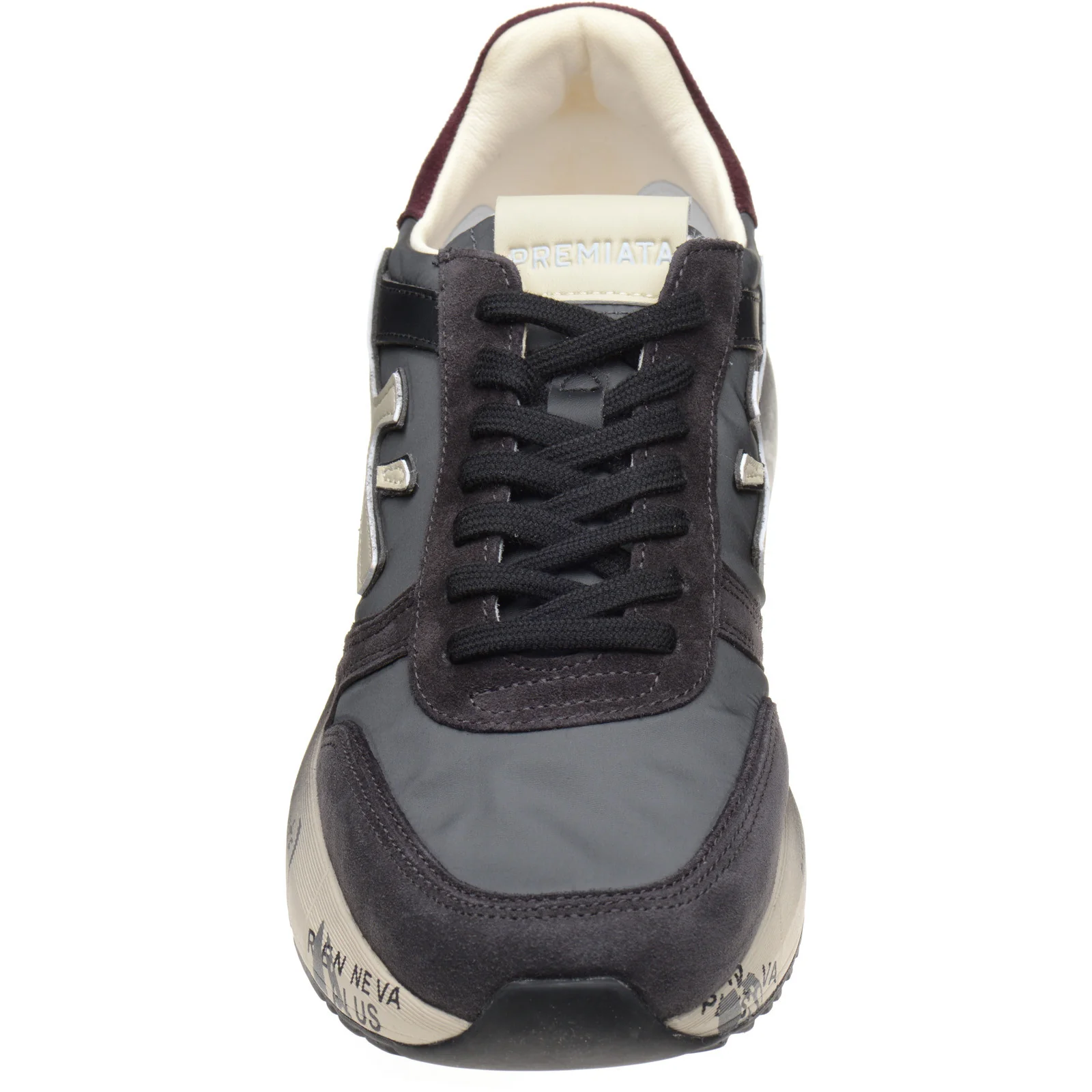 Premiata Mick mens rubber-soled trainers in navy - Image 2