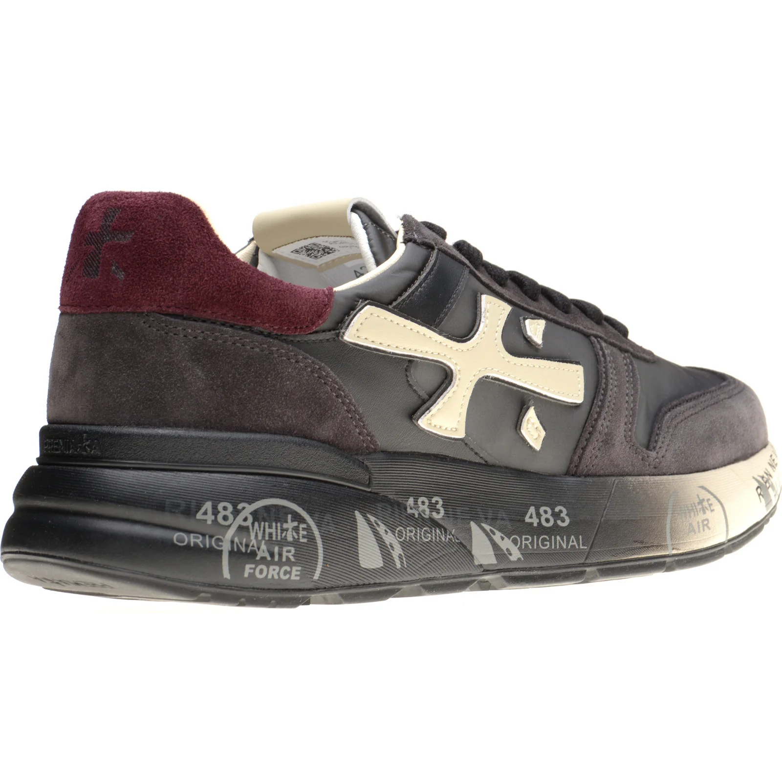 Premiata Mick mens rubber-soled trainers in navy - Image 4