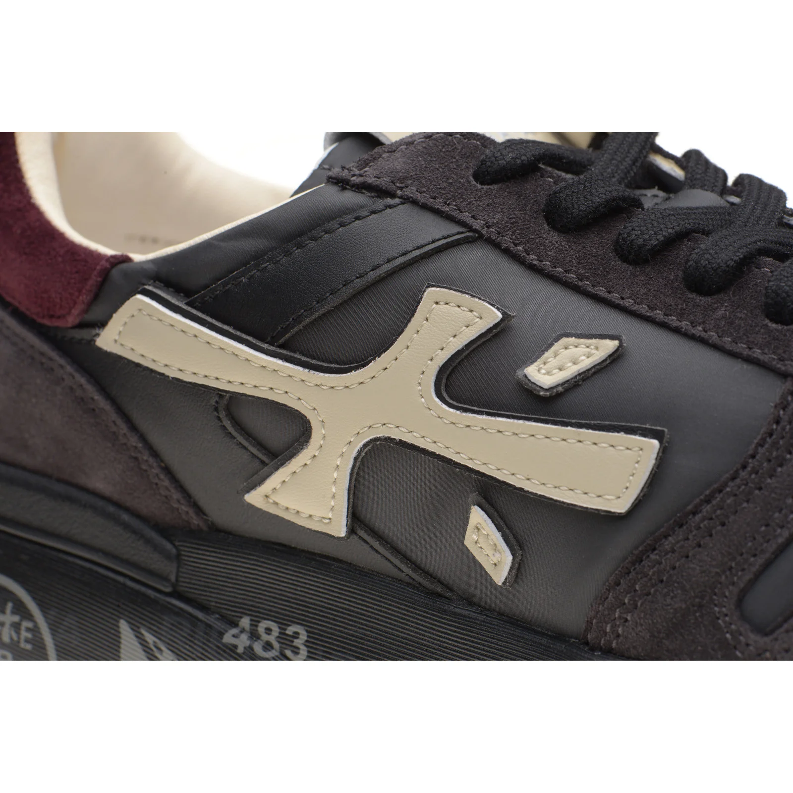 Premiata Mick mens rubber-soled trainers in navy - Image 5