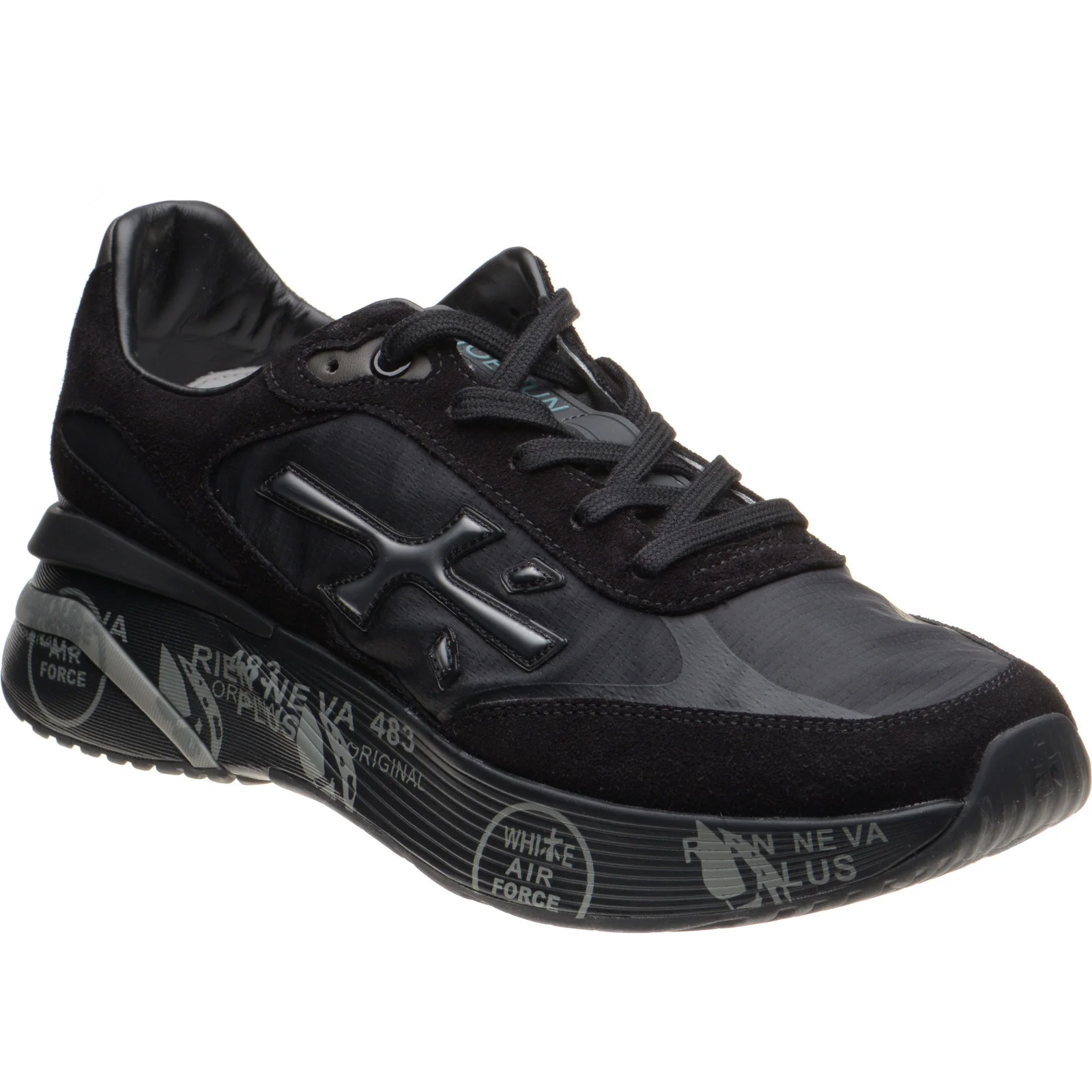 Premiata Moerun mens rubber-soled trainers in black