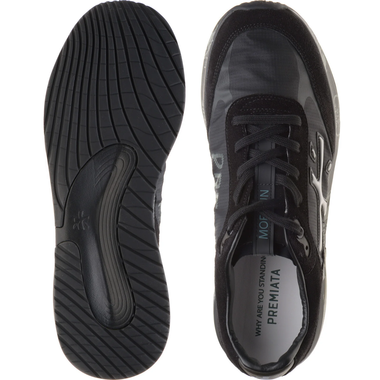 Premiata Moerun mens rubber-soled trainers in black - Image 3