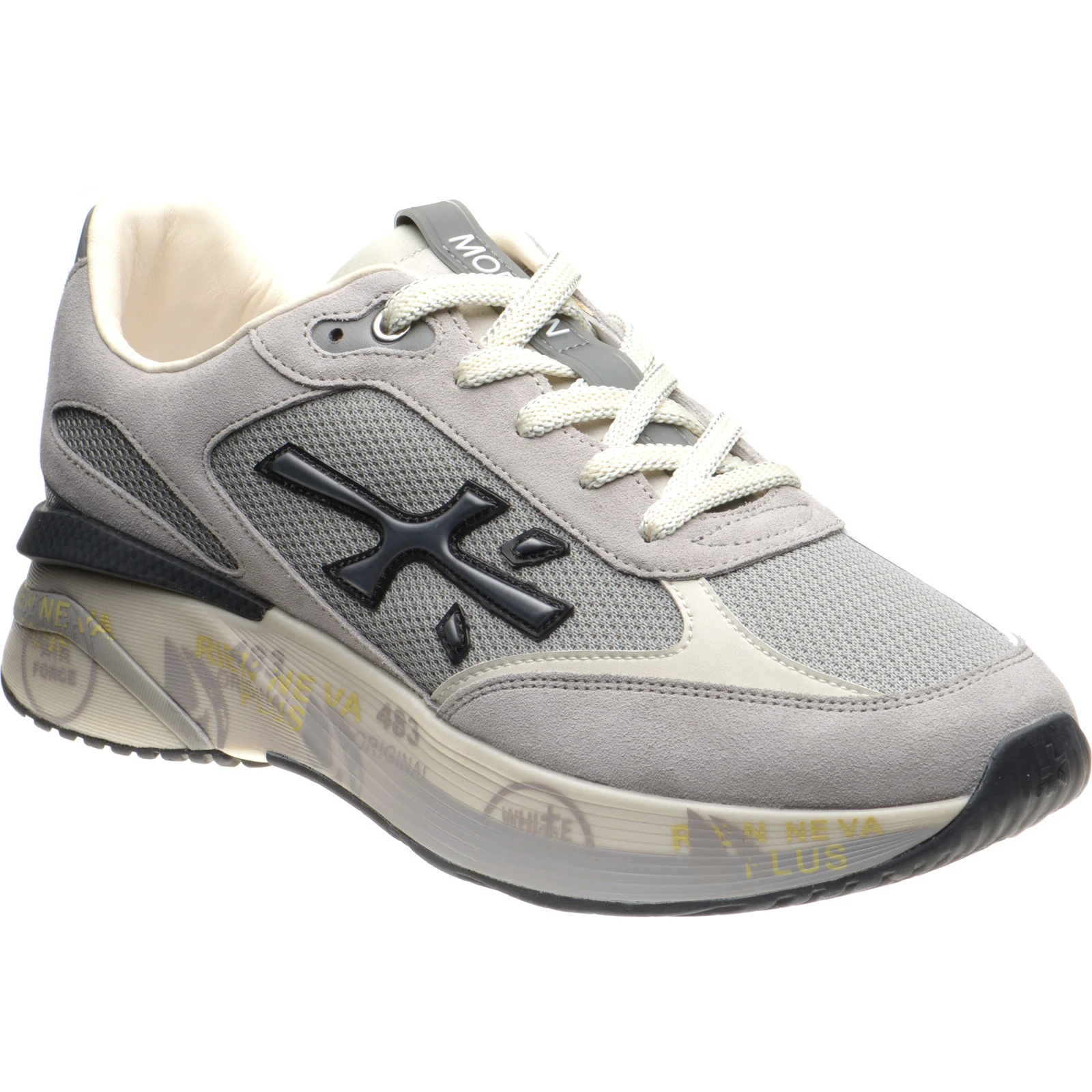 Premiata Moerun mens rubber-soled trainers in grey