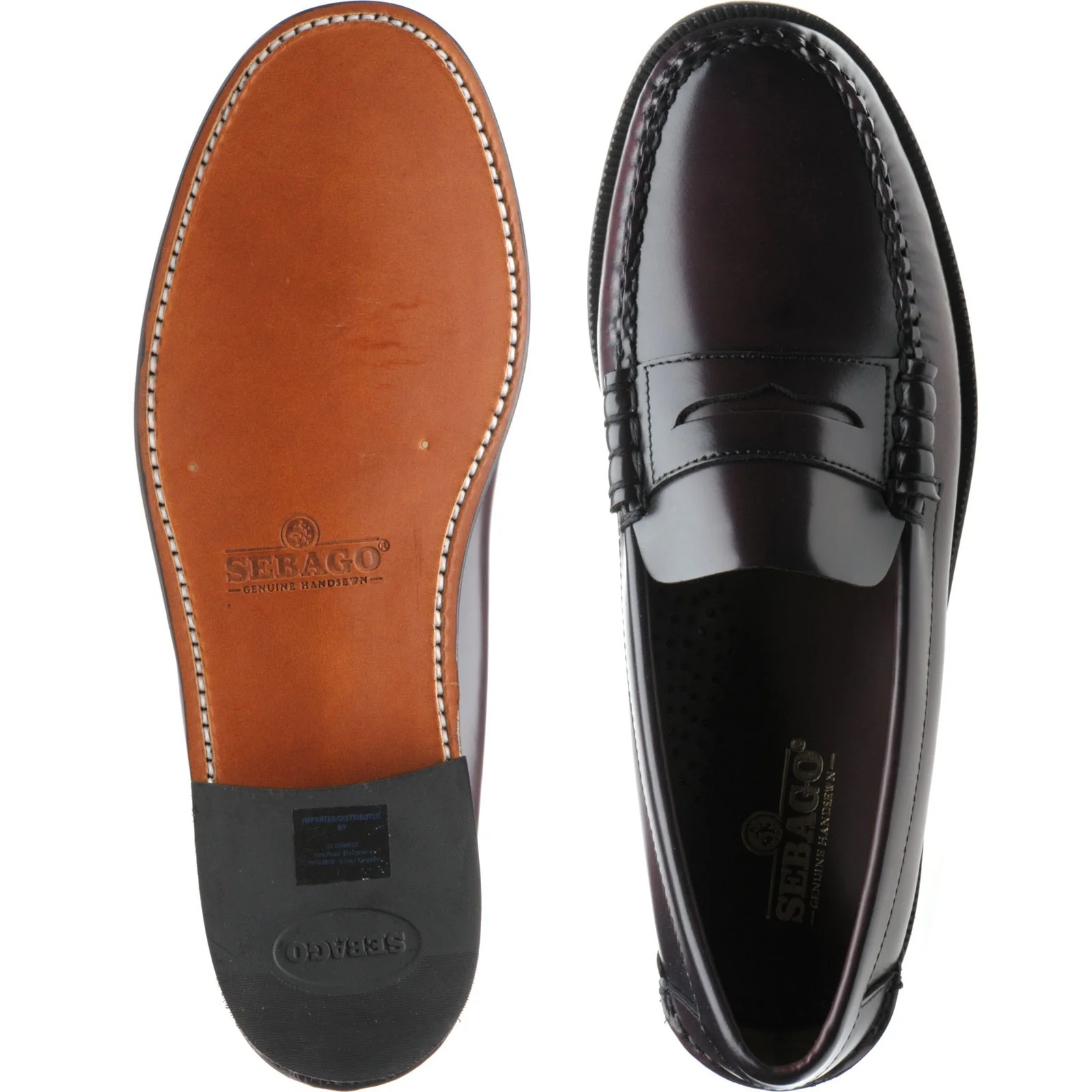 Sebago Classic Dan mens loafers in burgundy - Image 3