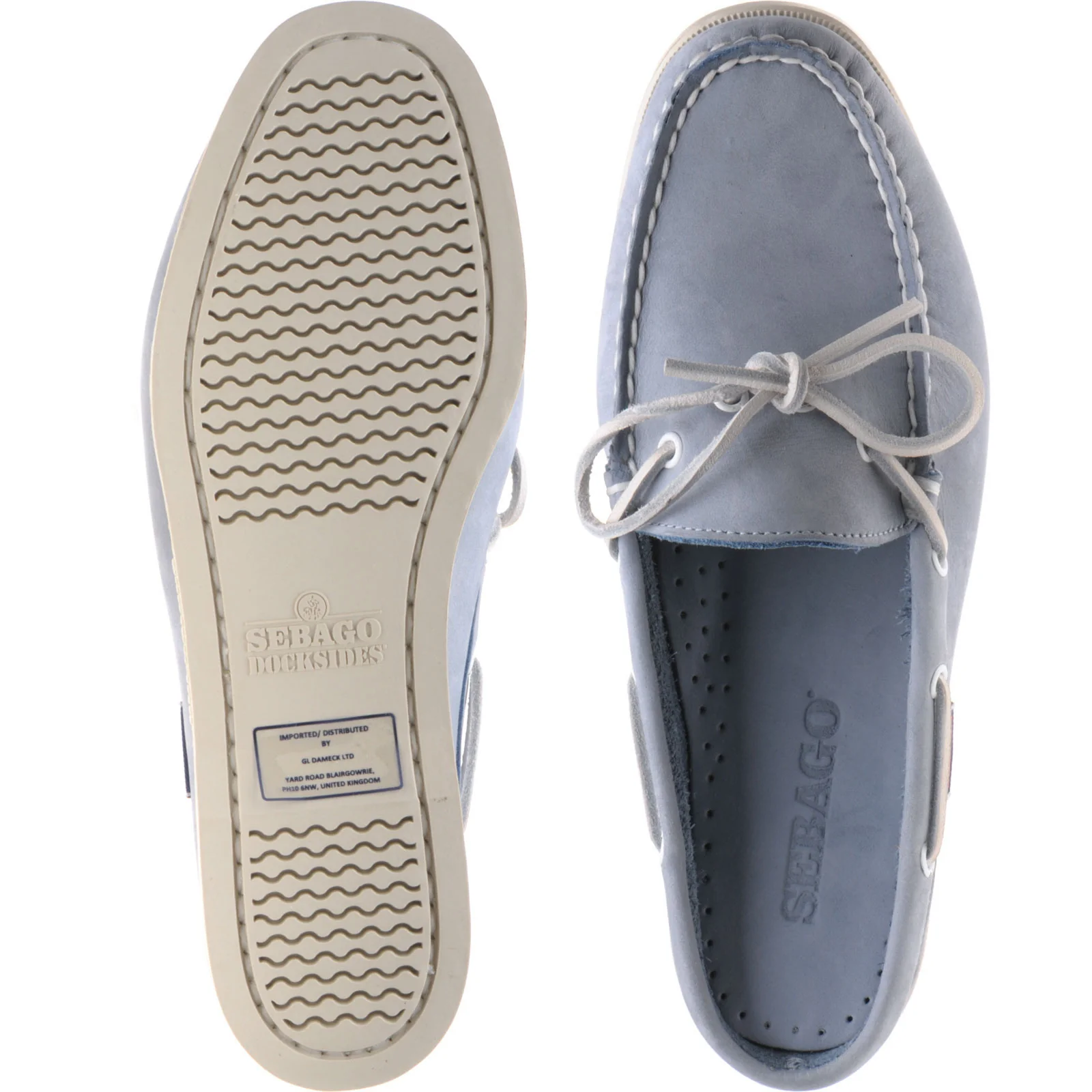 Sebago Clog ladies rubber-soled deck shoes in blue nubuck - Image 3