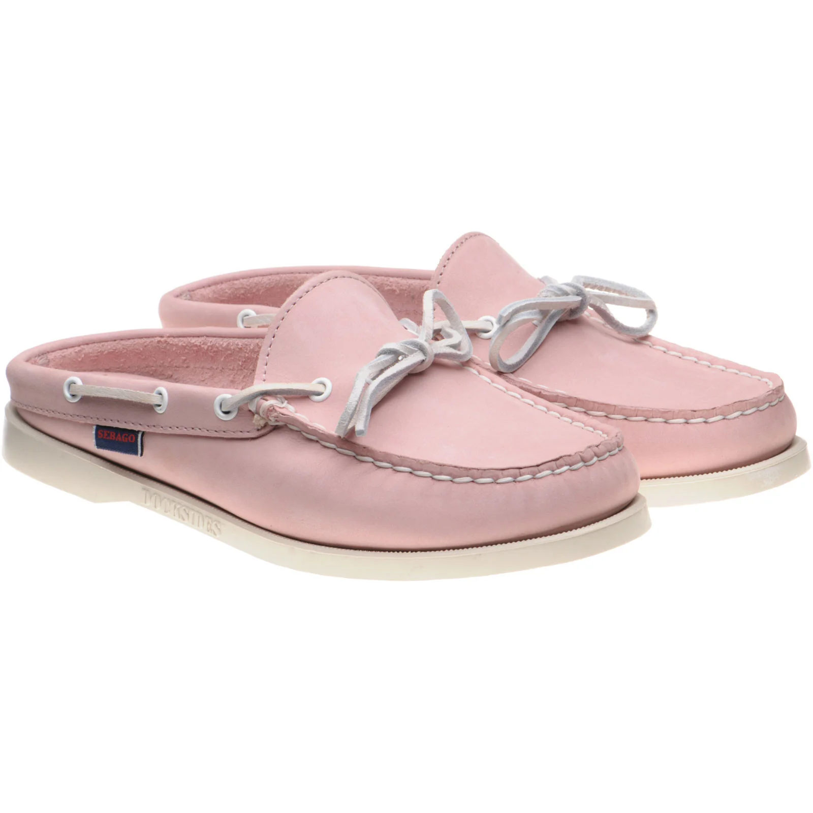 Sebago Clog ladies rubber-soled deck shoes in pink nubuck
