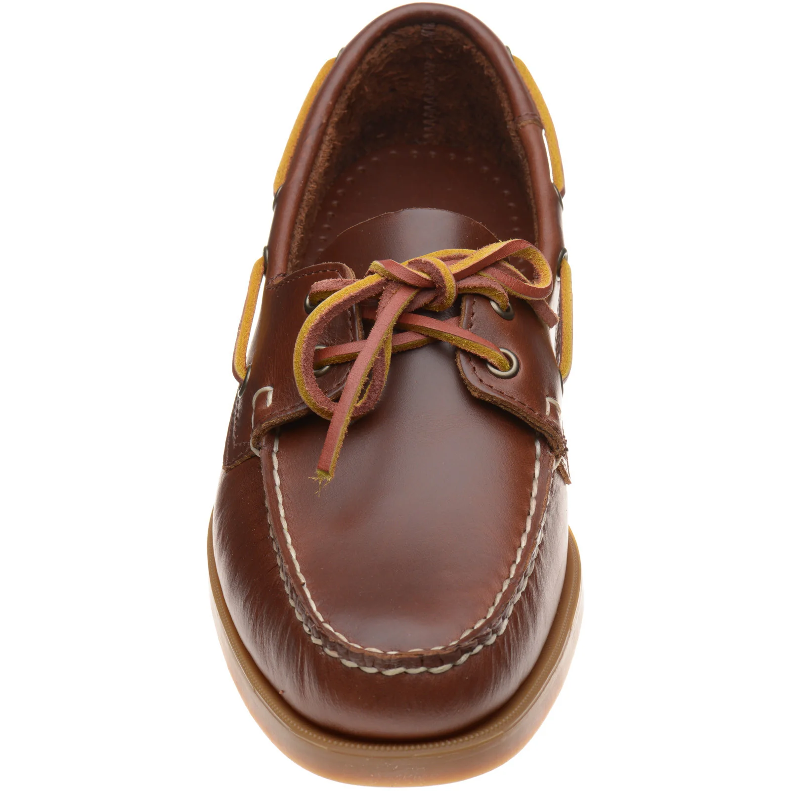 Sebago Dockside Waxed mens rubber-soled deck shoes in brown honey - Image 2