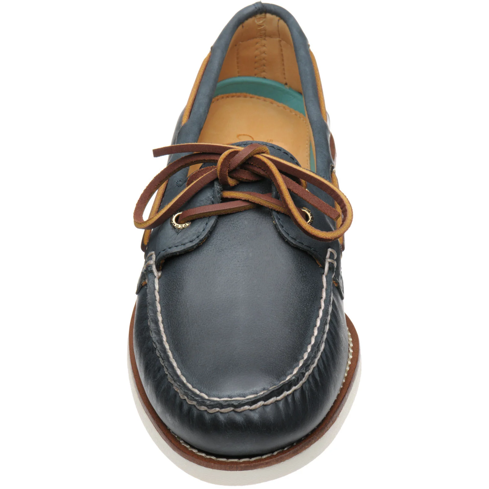 Sperry AO Gold mens rubber-soled Derby shoes in navy - Image 2