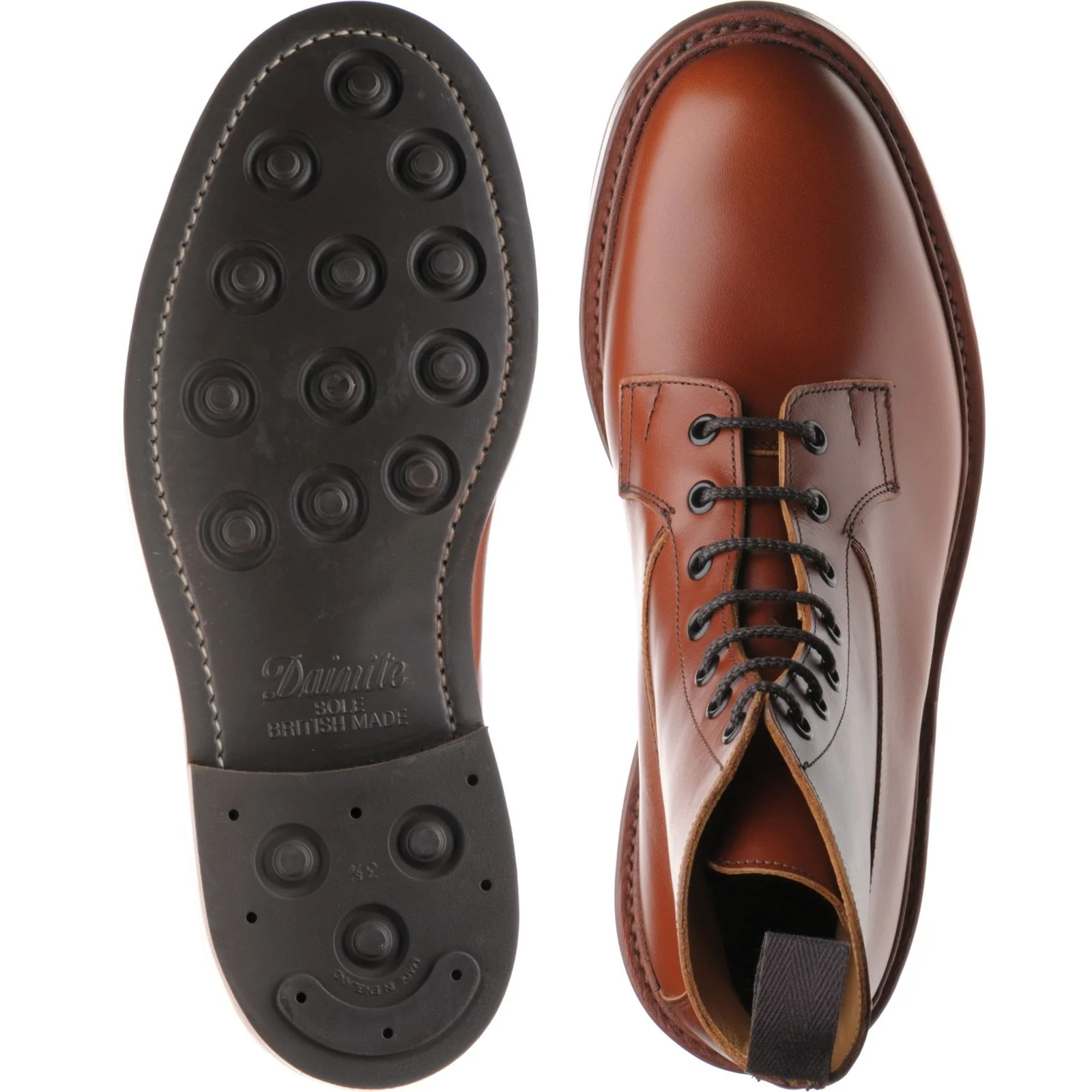 Trickers Burford (Rubber) mens rubber-soled boots in marron calf - Image 3