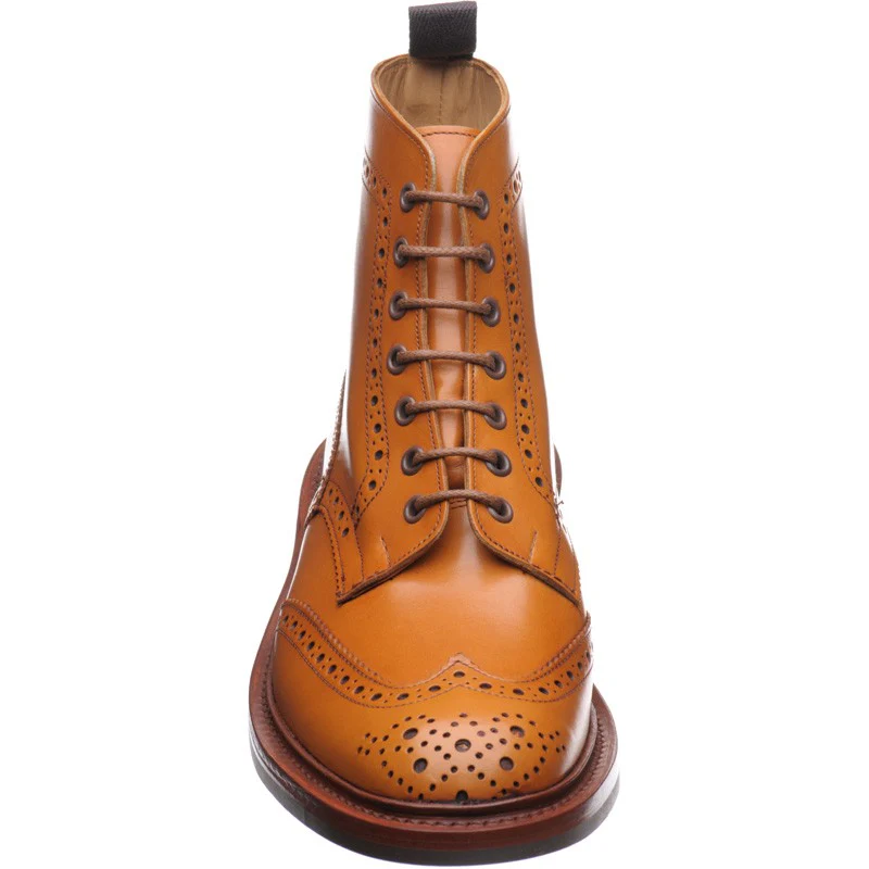 Trickers Stow (Rubber) mens rubber-soled brogue boots in acorn antique - Image 2