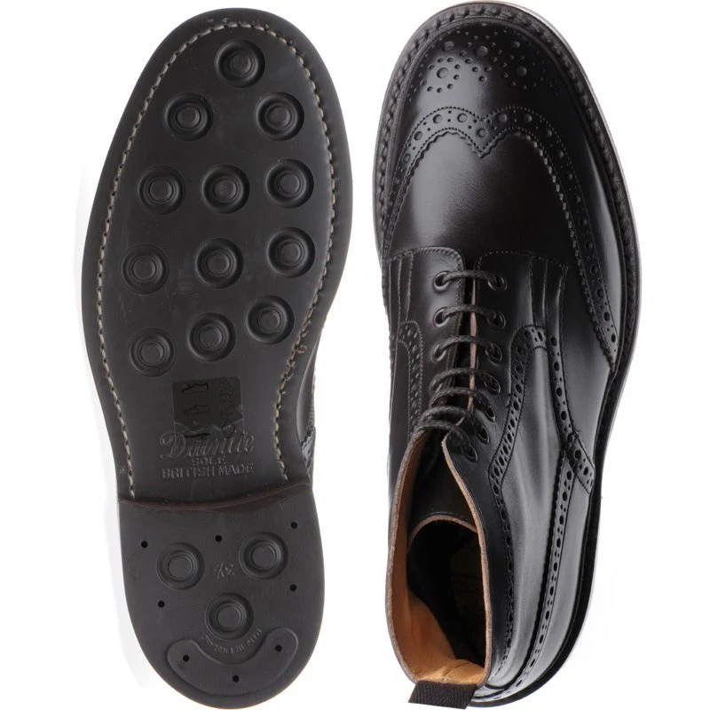 Trickers Stow (Rubber) mens rubber-soled brogue boots in dk brown espresso calf - Image 3