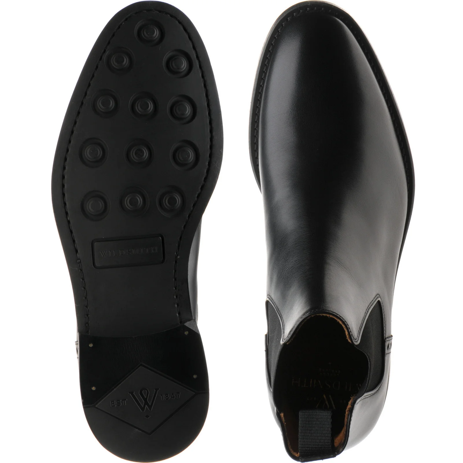Wildsmith Model 170 mens rubber-soled Chelsea boots in black calf - Image 3