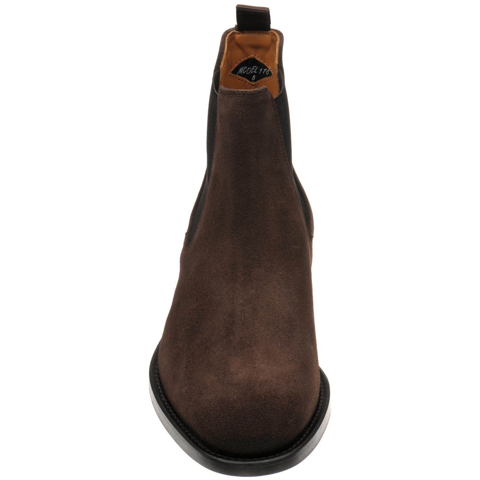 Wildsmith Model 170 mens rubber-soled Chelsea boots in dark brown suede - Image 2