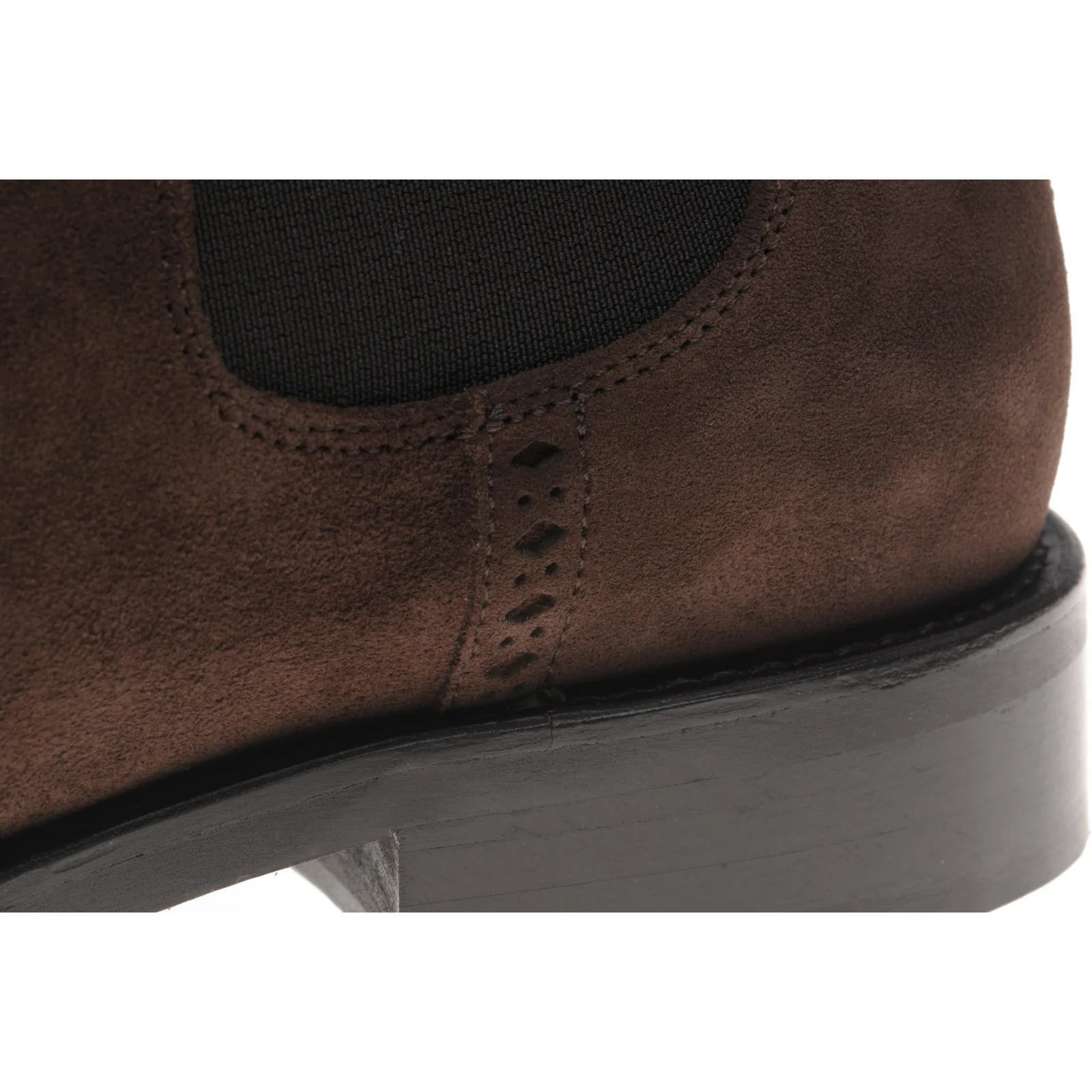 Wildsmith Model 170 mens rubber-soled Chelsea boots in dark brown suede - Image 5