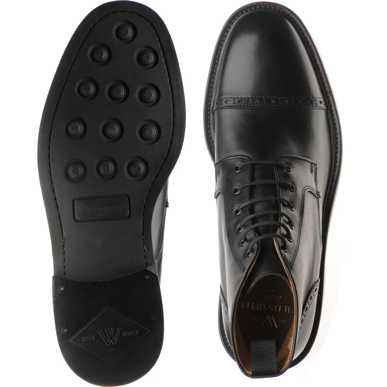 Wildsmith Model 18 mens rubber-soled boots in black calf - Image 3