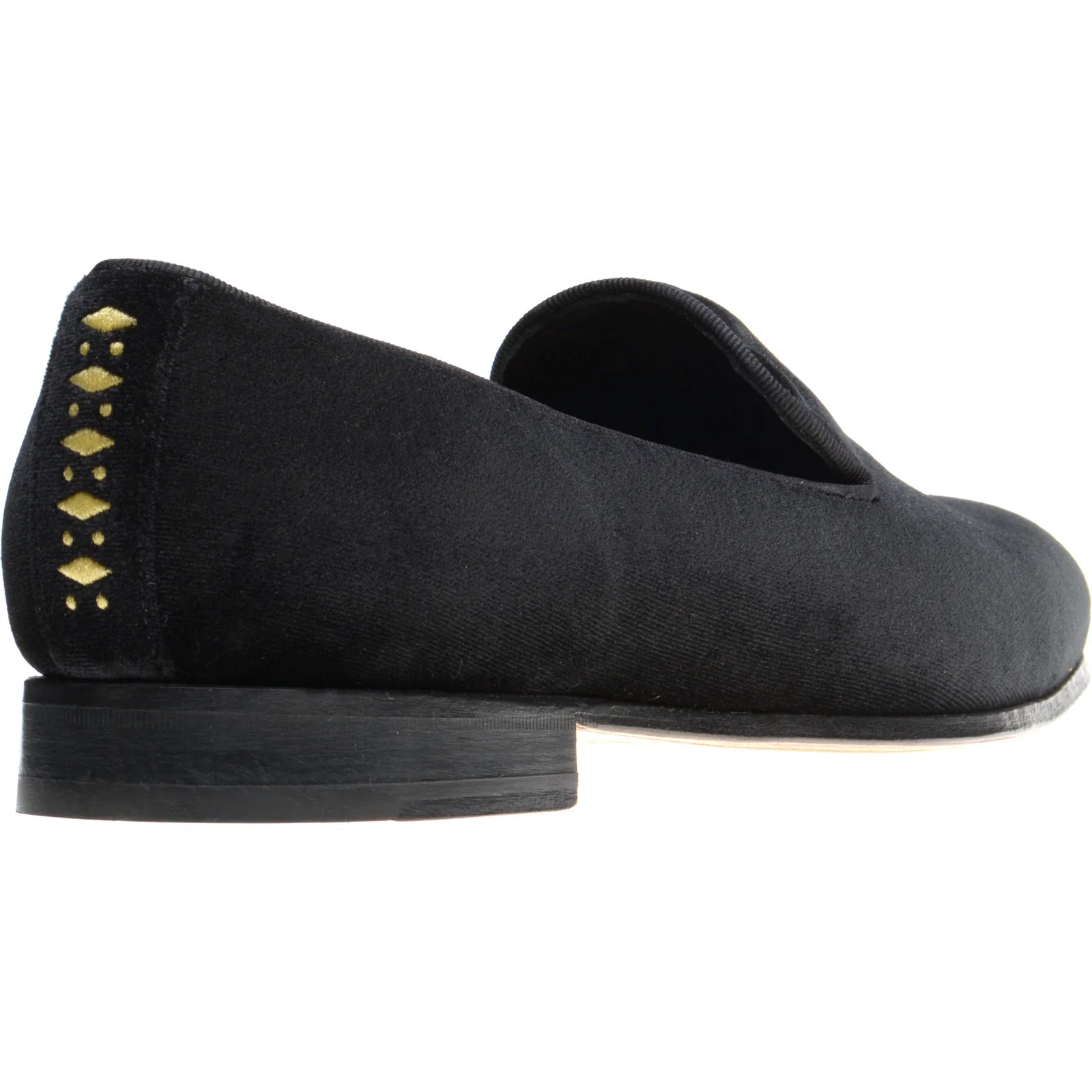Wildsmith Model 2 mens house shoes in black velvet - Image 4