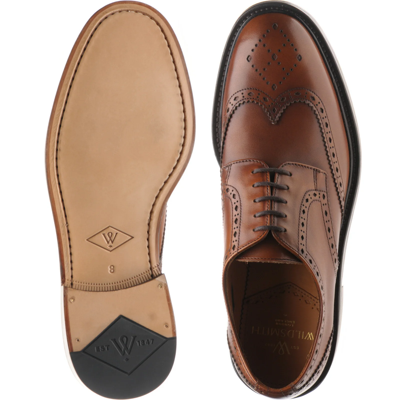 Wildsmith Model 39 mens brogues in british tan calf - Image 3