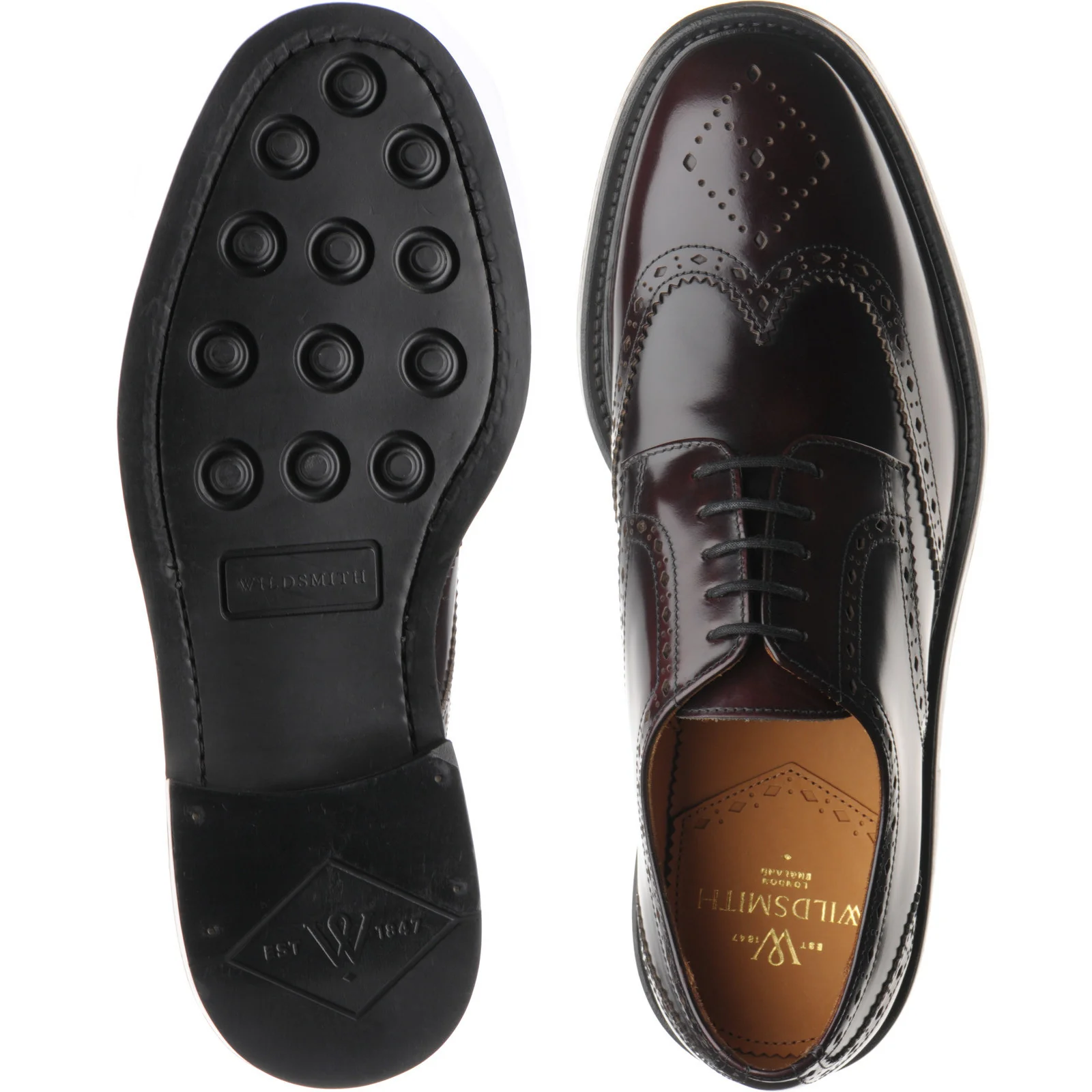 Wildsmith Model 39 mens brogues in burgundy polished - Image 3