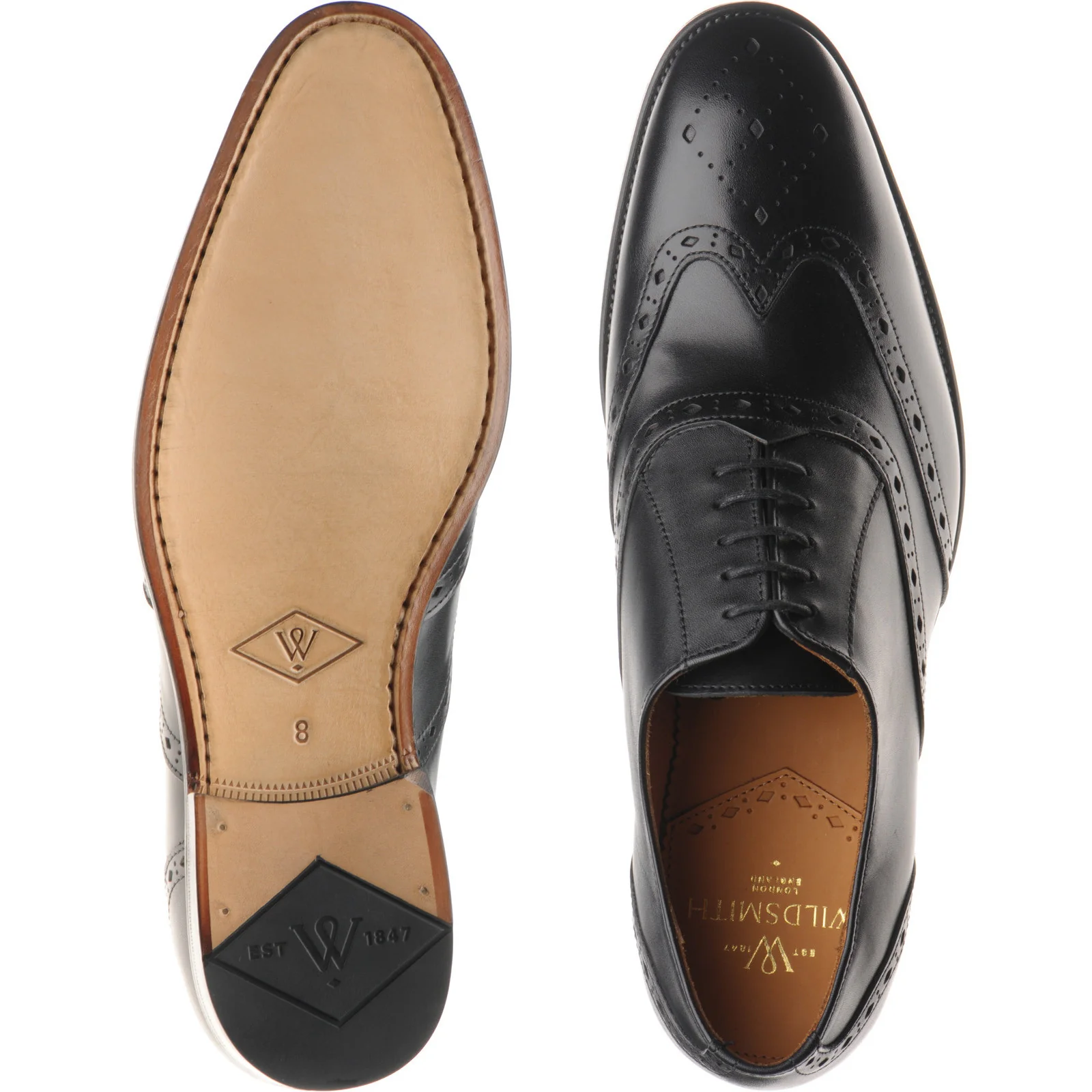Wildsmith Model 42 mens brogues in black calf (second) - Image 3