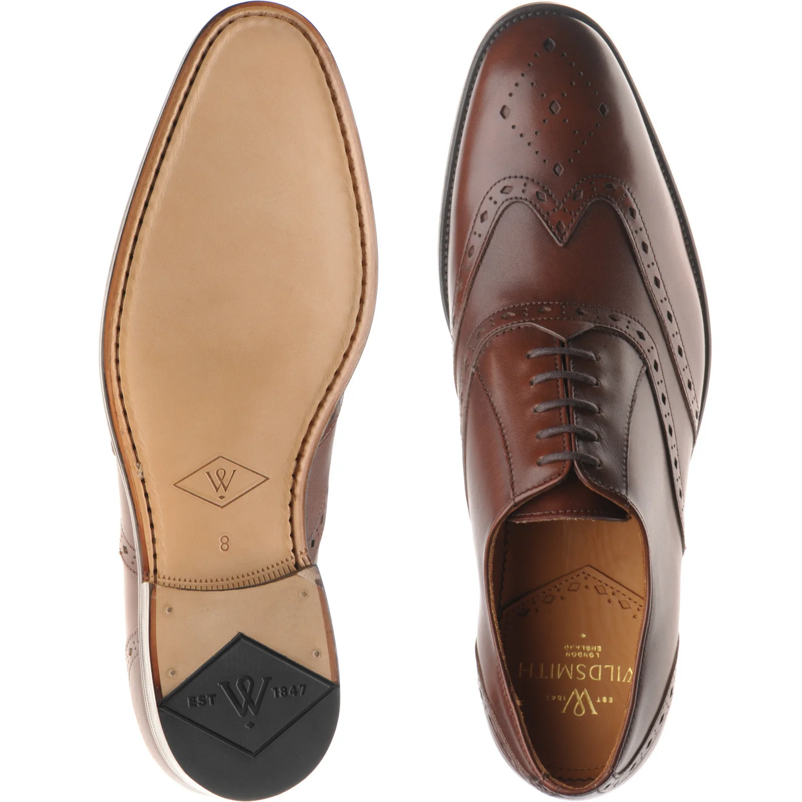 Wildsmith Model 42 mens brogues in cognac calf - Image 3