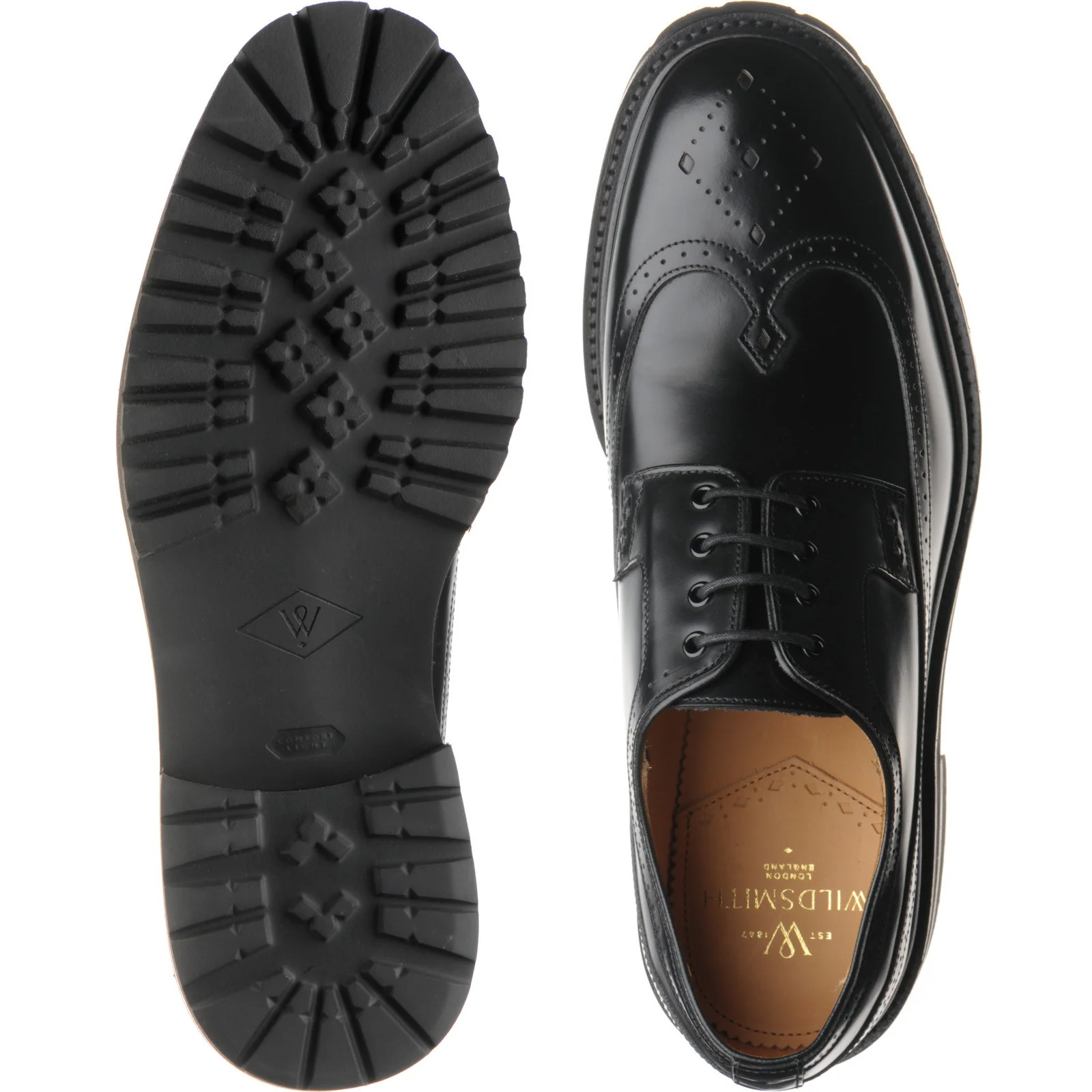 Wildsmith Model 43 mens rubber-soled brogues in black polished - Image 3