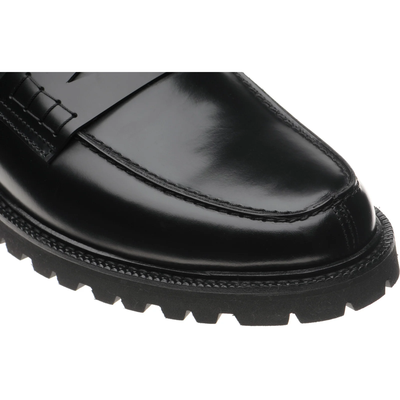 Wildsmith Model 55 mens rubber-soled loafers in black polished (second) - Image 5