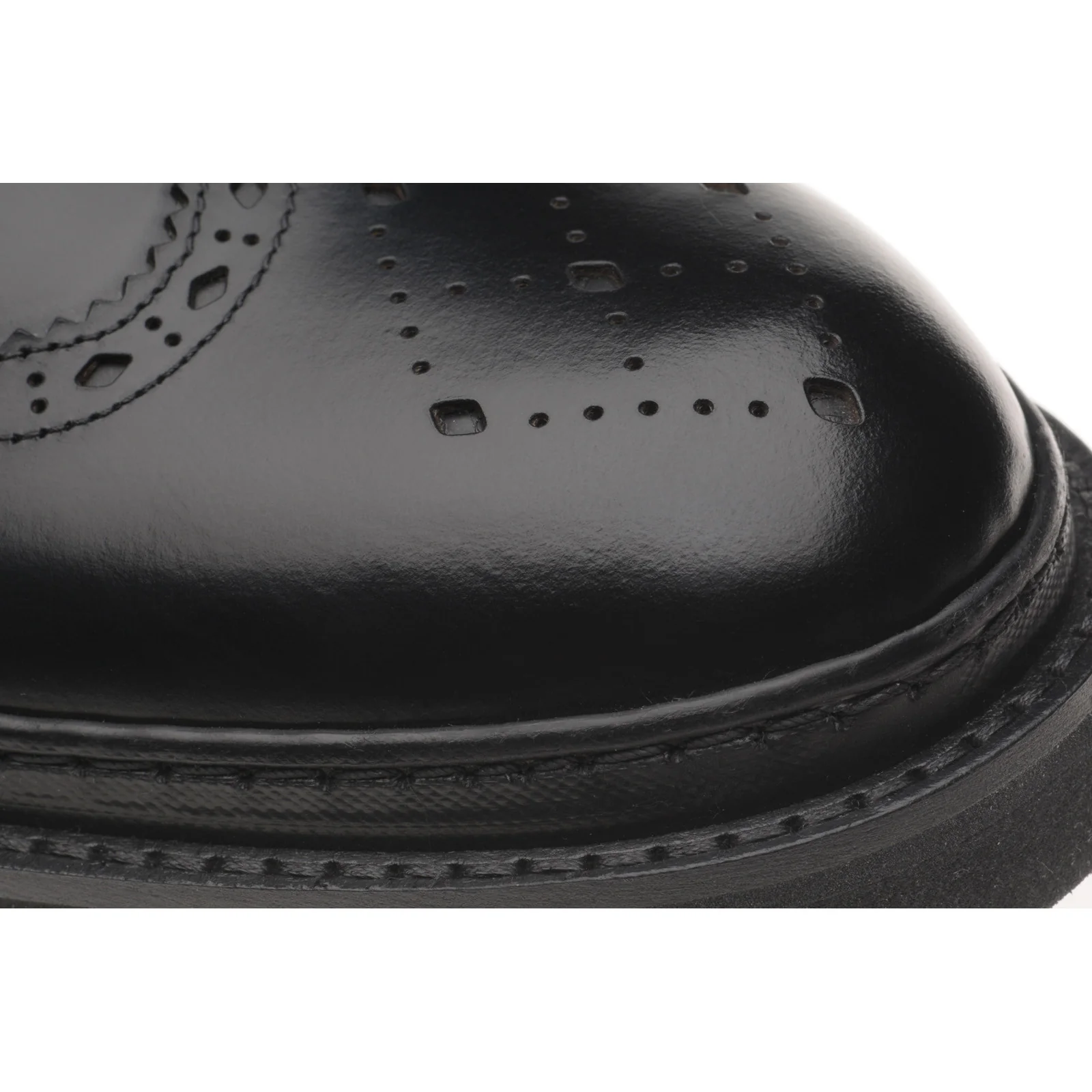 Wildsmith Model 78 mens rubber-soled brogue boots in black polished - Image 5