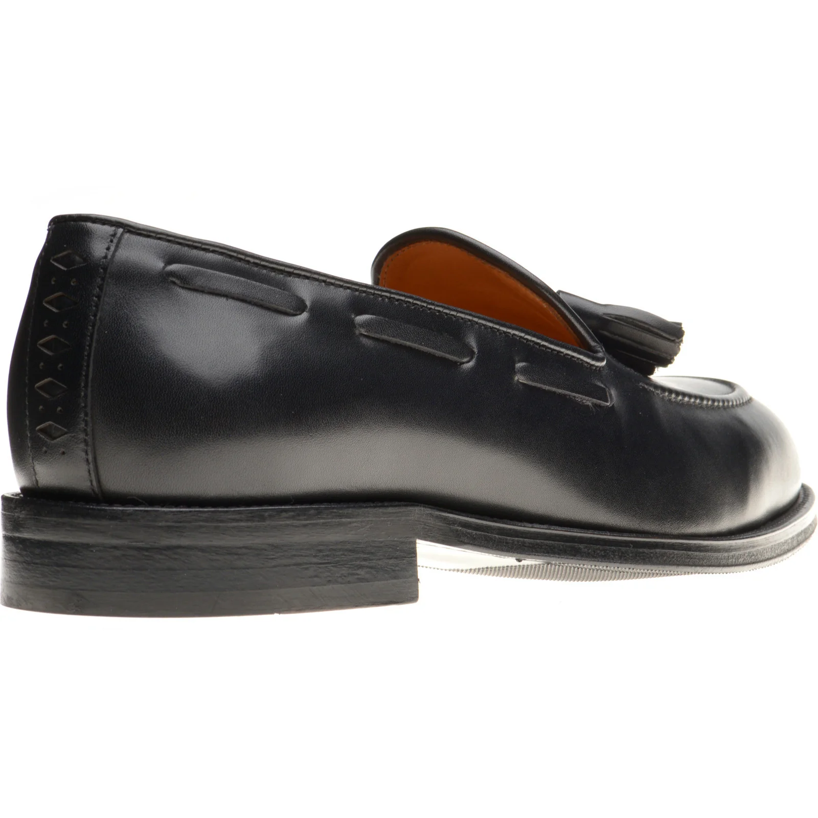 Wildsmith Model 82 Rubber mens rubber-soled loafers in black calf (second) - Image 4