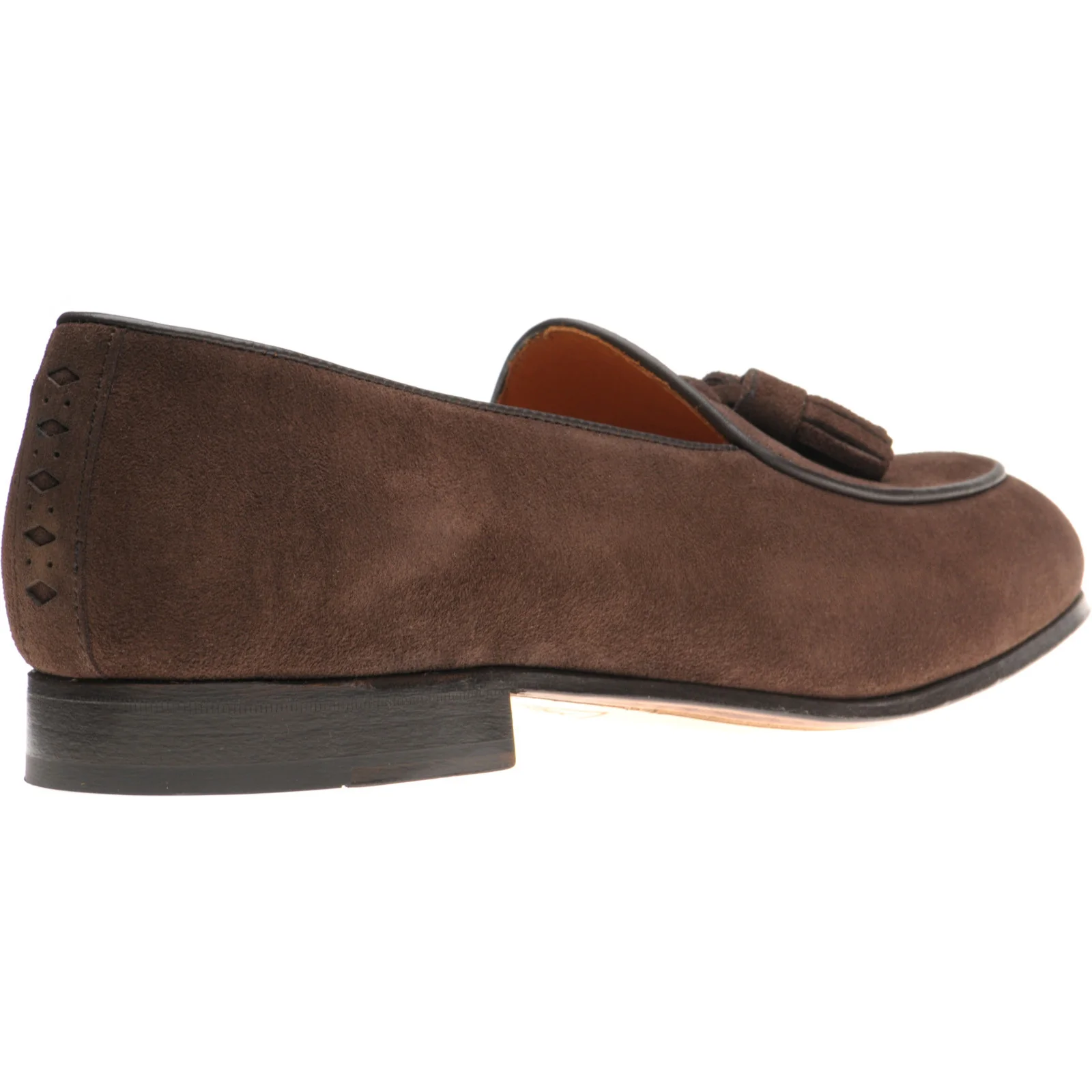 Wildsmith Model 88 mens tasselled loafers in dark brown suede - Image 4